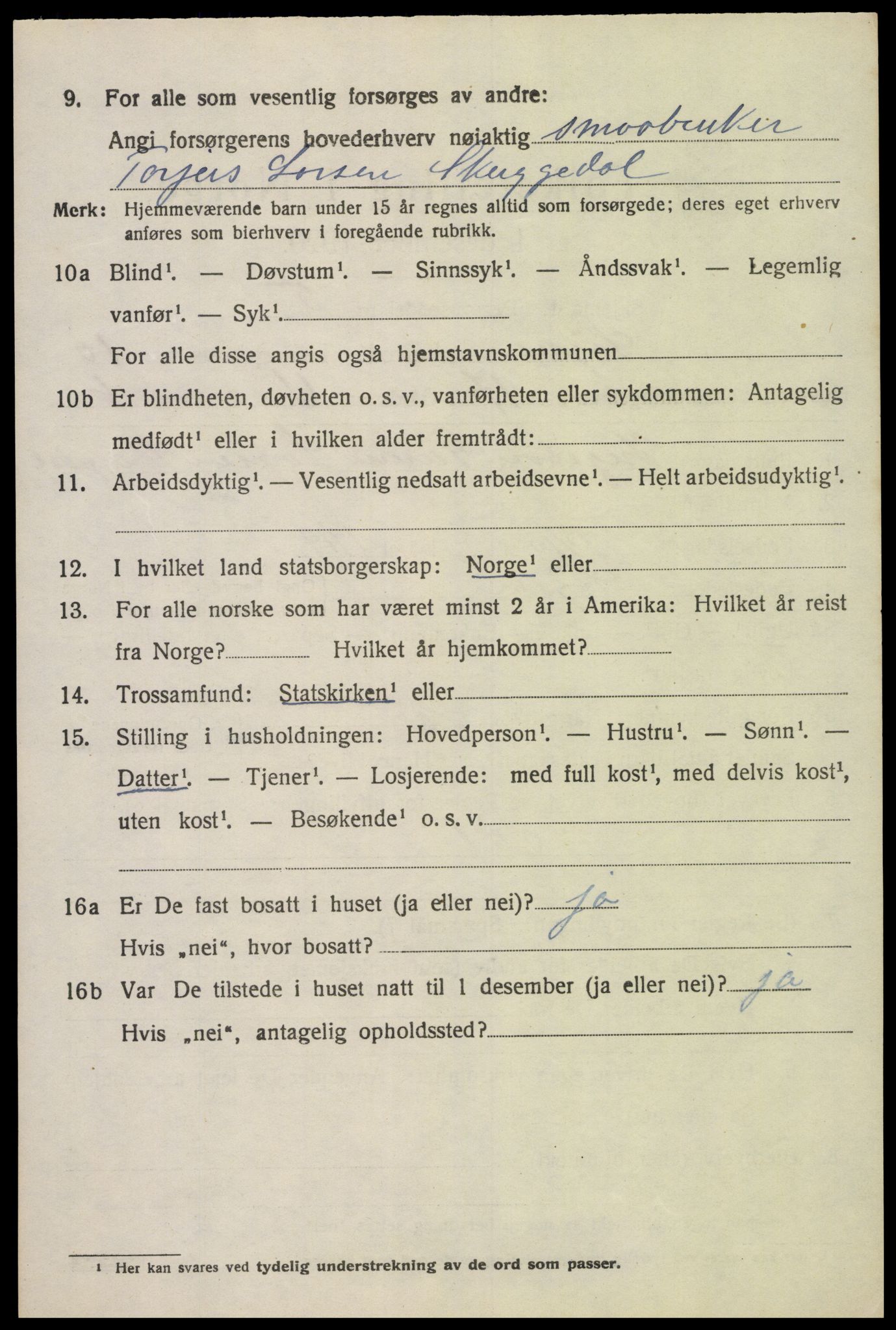 SAK, 1920 census for Søgne, 1920, p. 5592