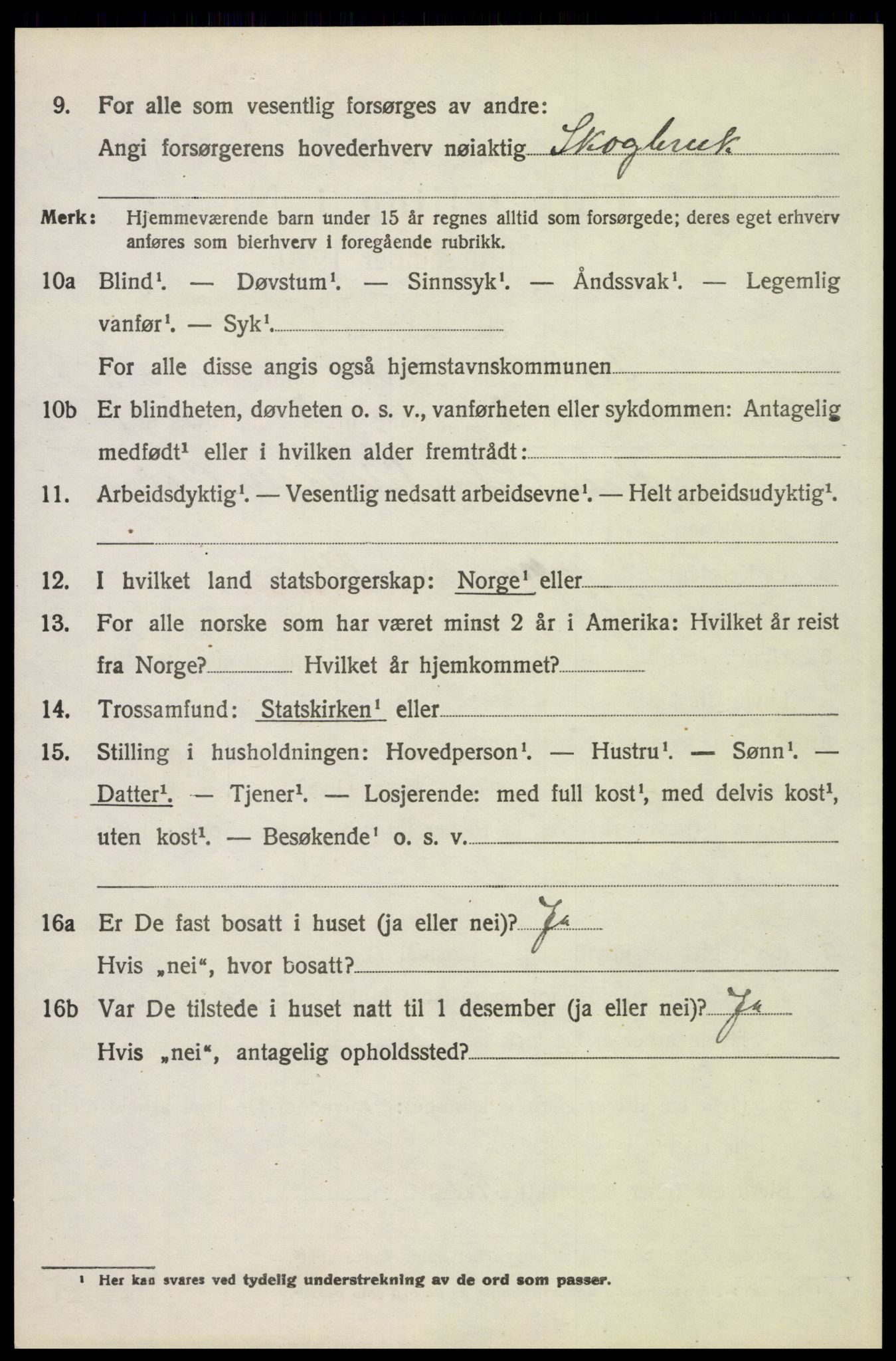 SAH, 1920 census for Trysil, 1920, p. 3580