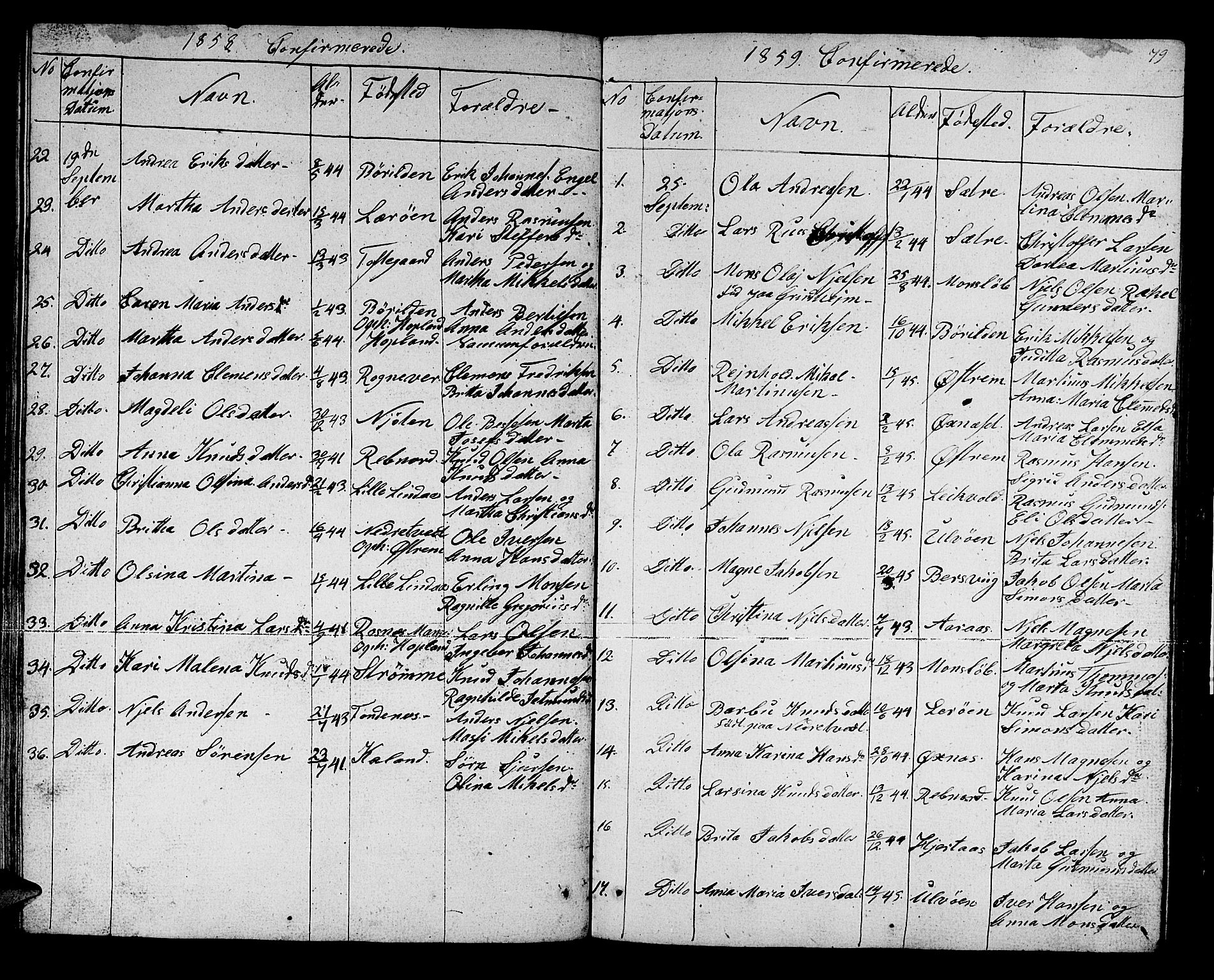Lindås Sokneprestembete, SAB/A-76701/H/Hab: Parish register (copy) no. C 1, 1853-1867, p. 79
