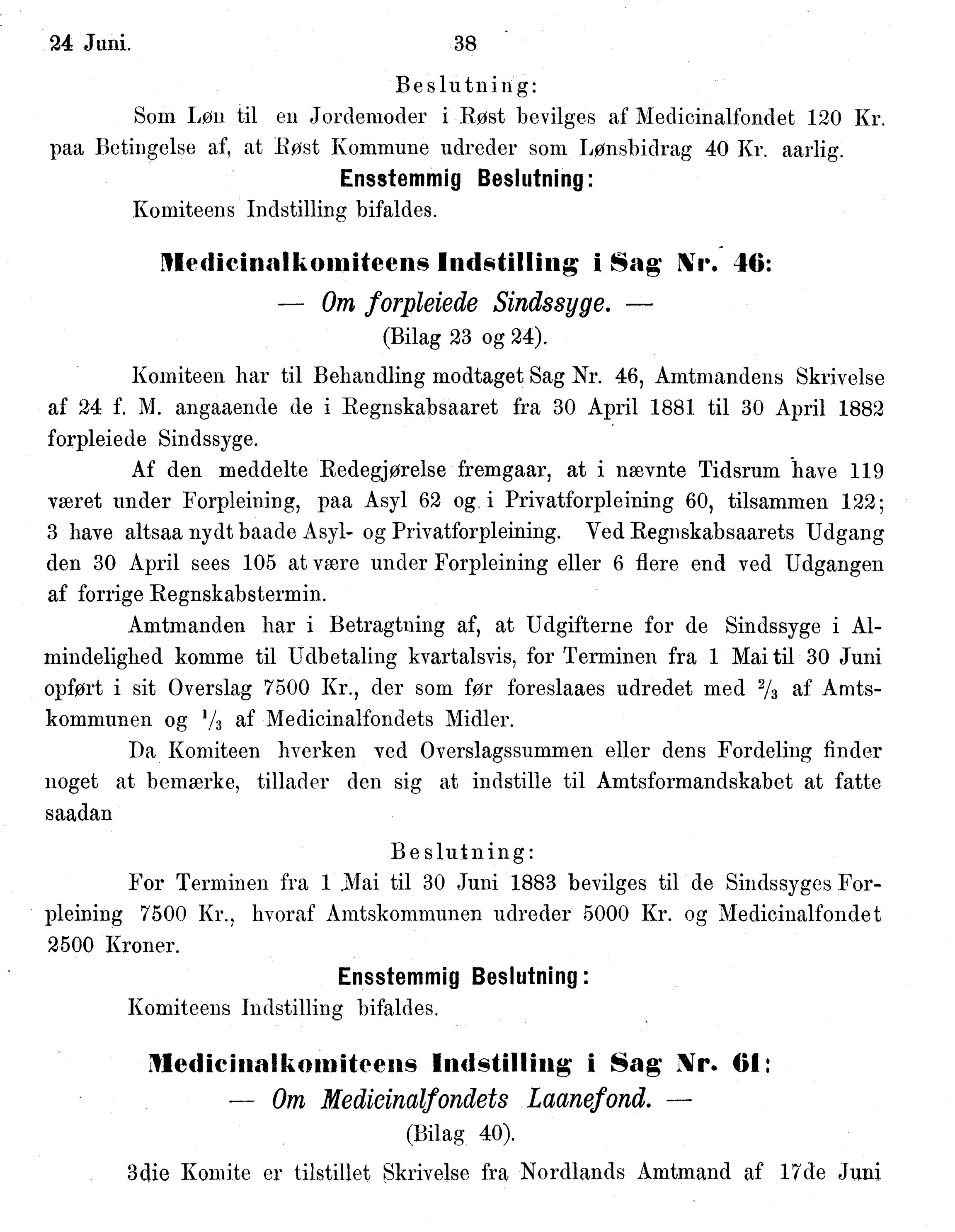 Nordland Fylkeskommune. Fylkestinget, AIN/NFK-17/176/A/Ac/L0014: Fylkestingsforhandlinger 1881-1885, 1881-1885