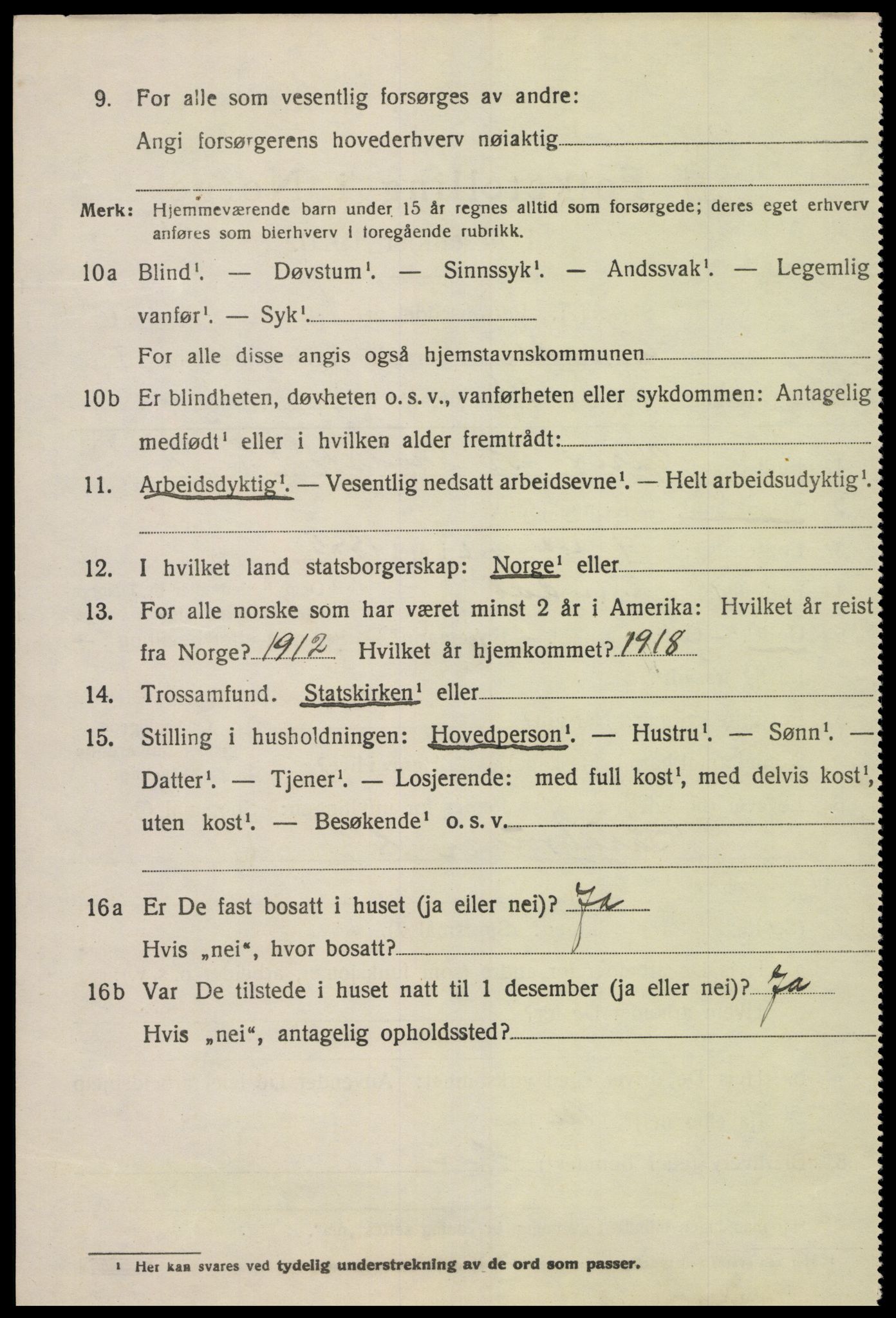 SAK, 1920 census for Lyngdal, 1920, p. 3972