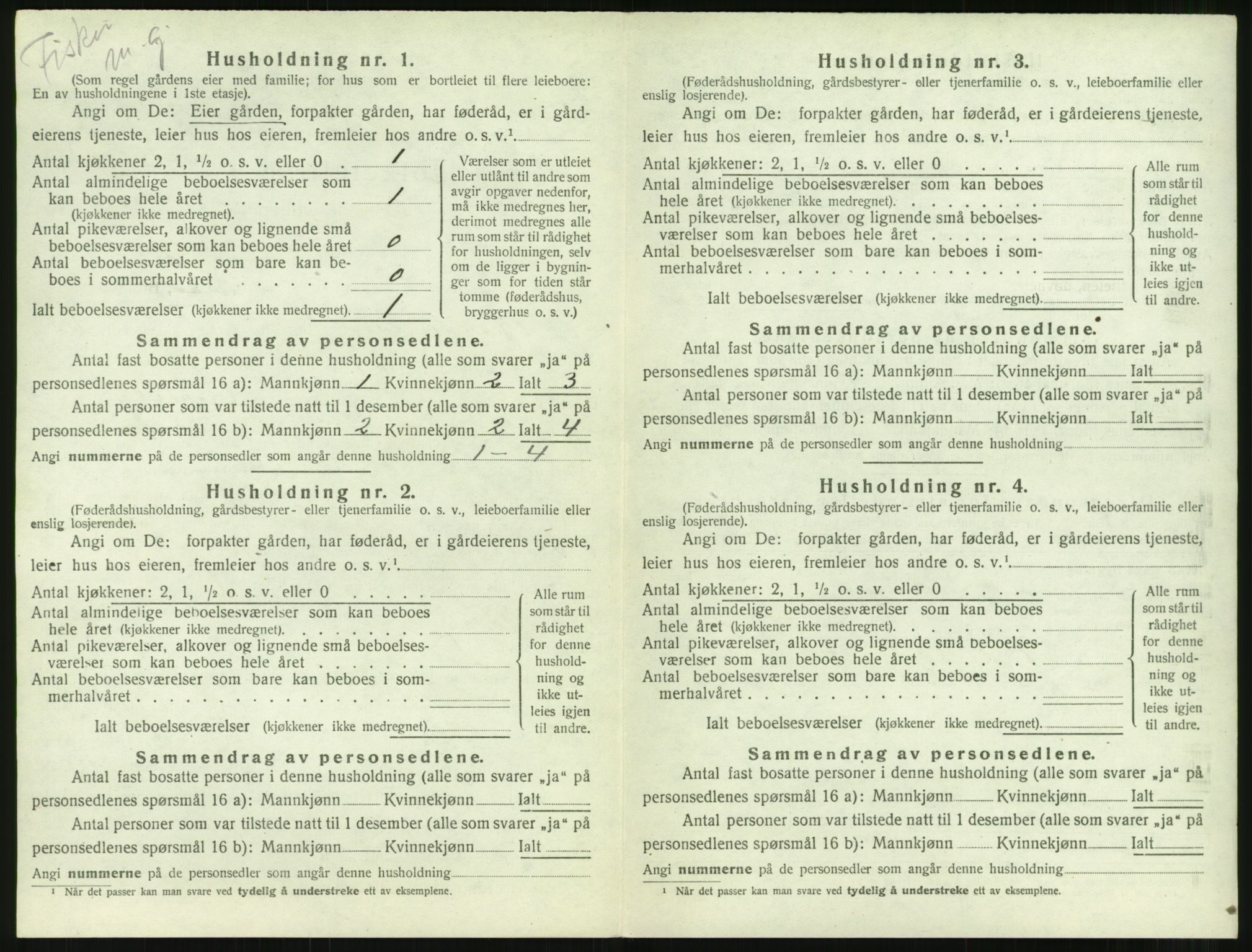 SAT, 1920 census for Borgund, 1920, p. 1421