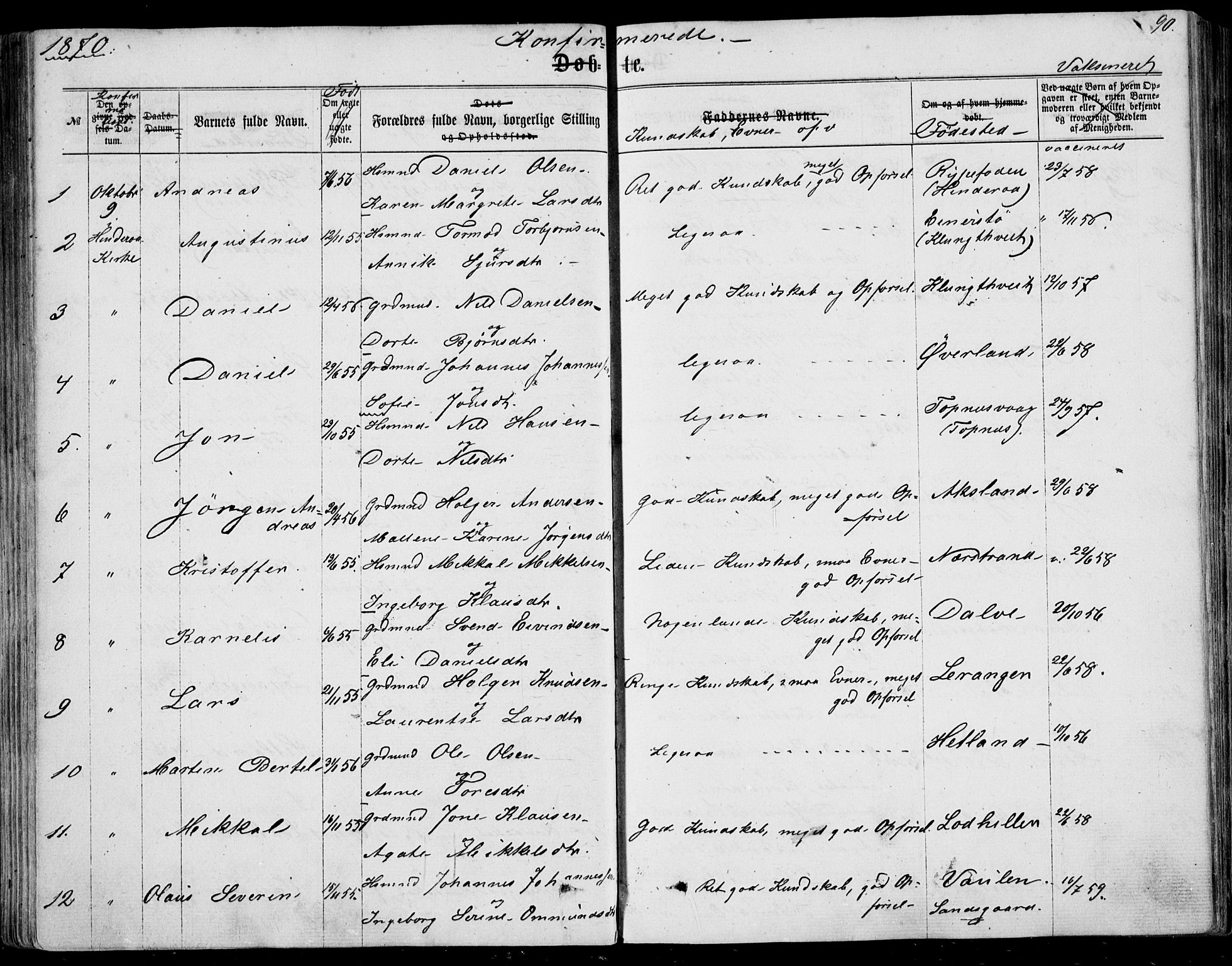 Nedstrand sokneprestkontor, AV/SAST-A-101841/01/IV: Parish register (official) no. A 9, 1861-1876, p. 90