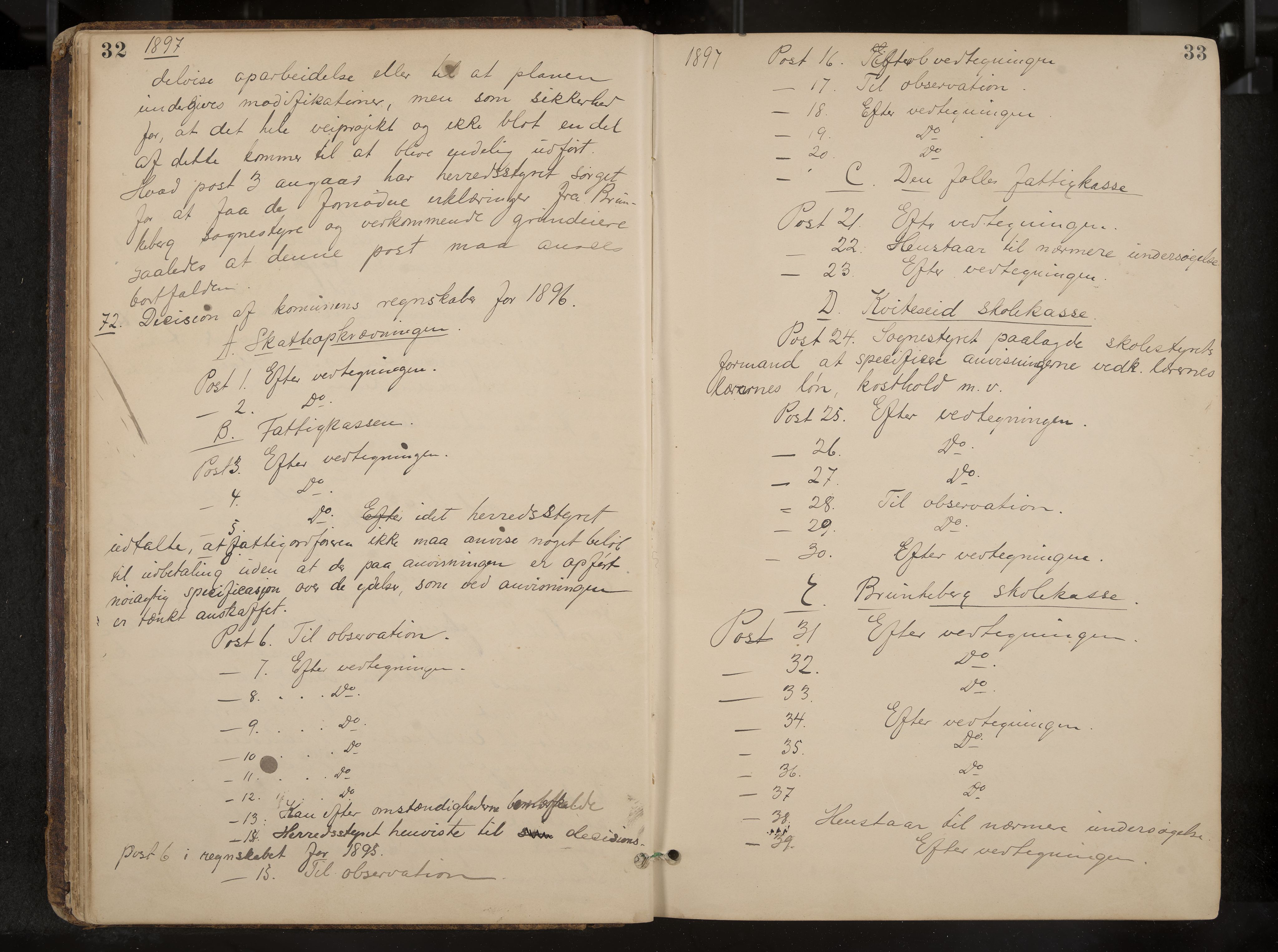 Kviteseid formannskap og sentraladministrasjon, IKAK/0829021/A/Aa/L0004: Møtebok, 1896-1911, p. 32-33