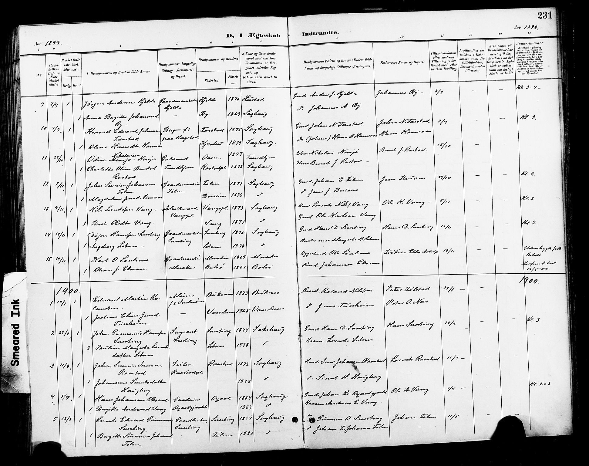 Ministerialprotokoller, klokkerbøker og fødselsregistre - Nord-Trøndelag, SAT/A-1458/730/L0302: Parish register (copy) no. 730C05, 1898-1924, p. 231