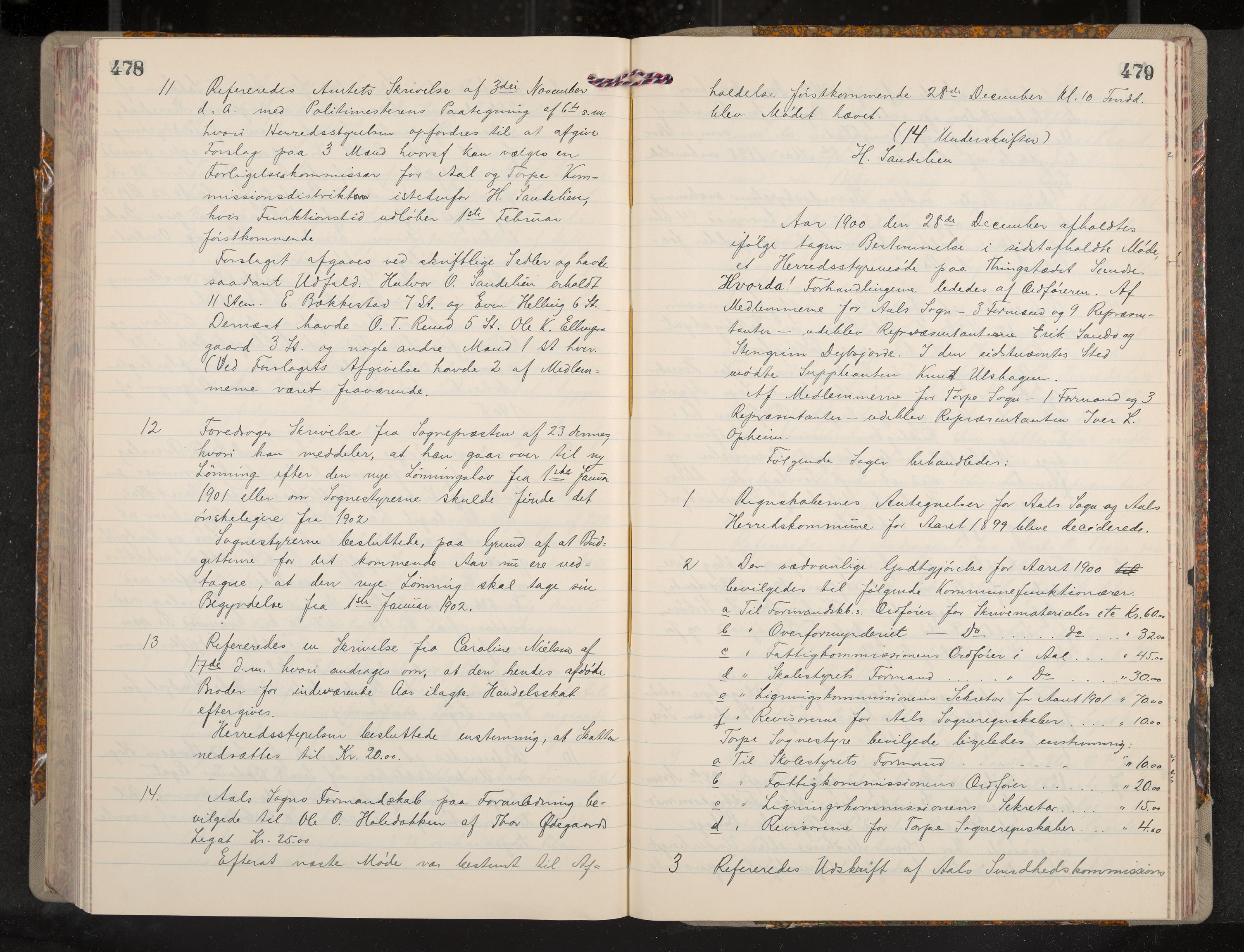 Ål formannskap og sentraladministrasjon, IKAK/0619021/A/Aa/L0004: Utskrift av møtebok, 1881-1901, p. 478-479