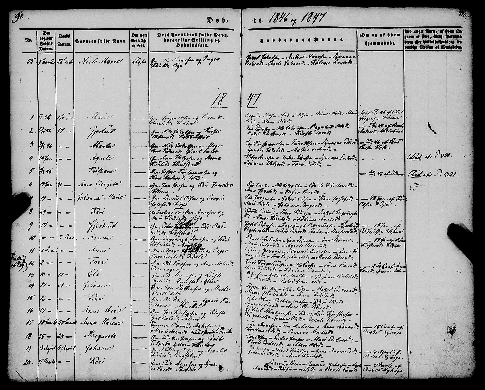 Gloppen sokneprestembete, AV/SAB-A-80101/H/Haa/Haaa/L0008: Parish register (official) no. A 8, 1837-1855, p. 91