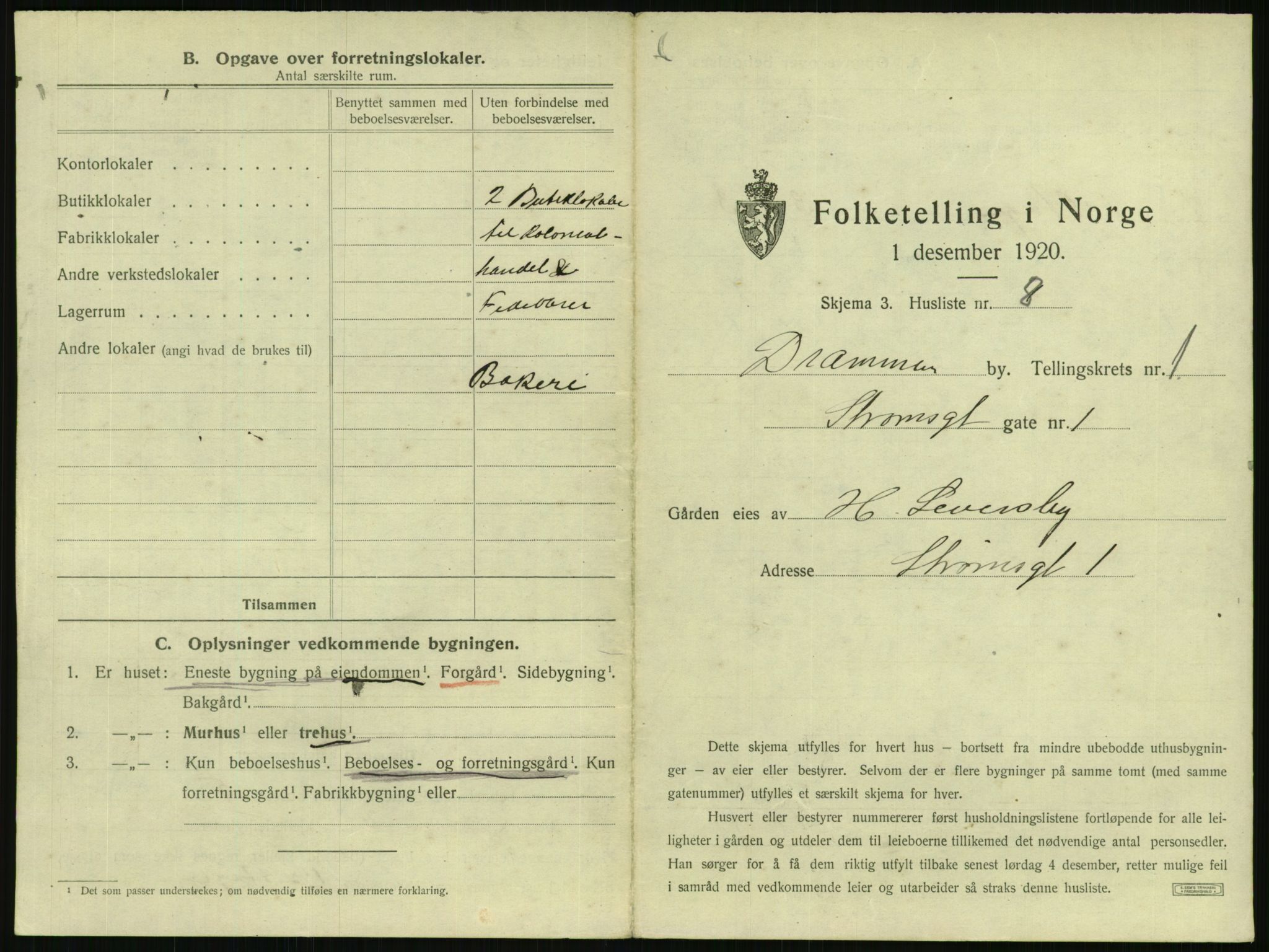 SAKO, 1920 census for Drammen, 1920, p. 120