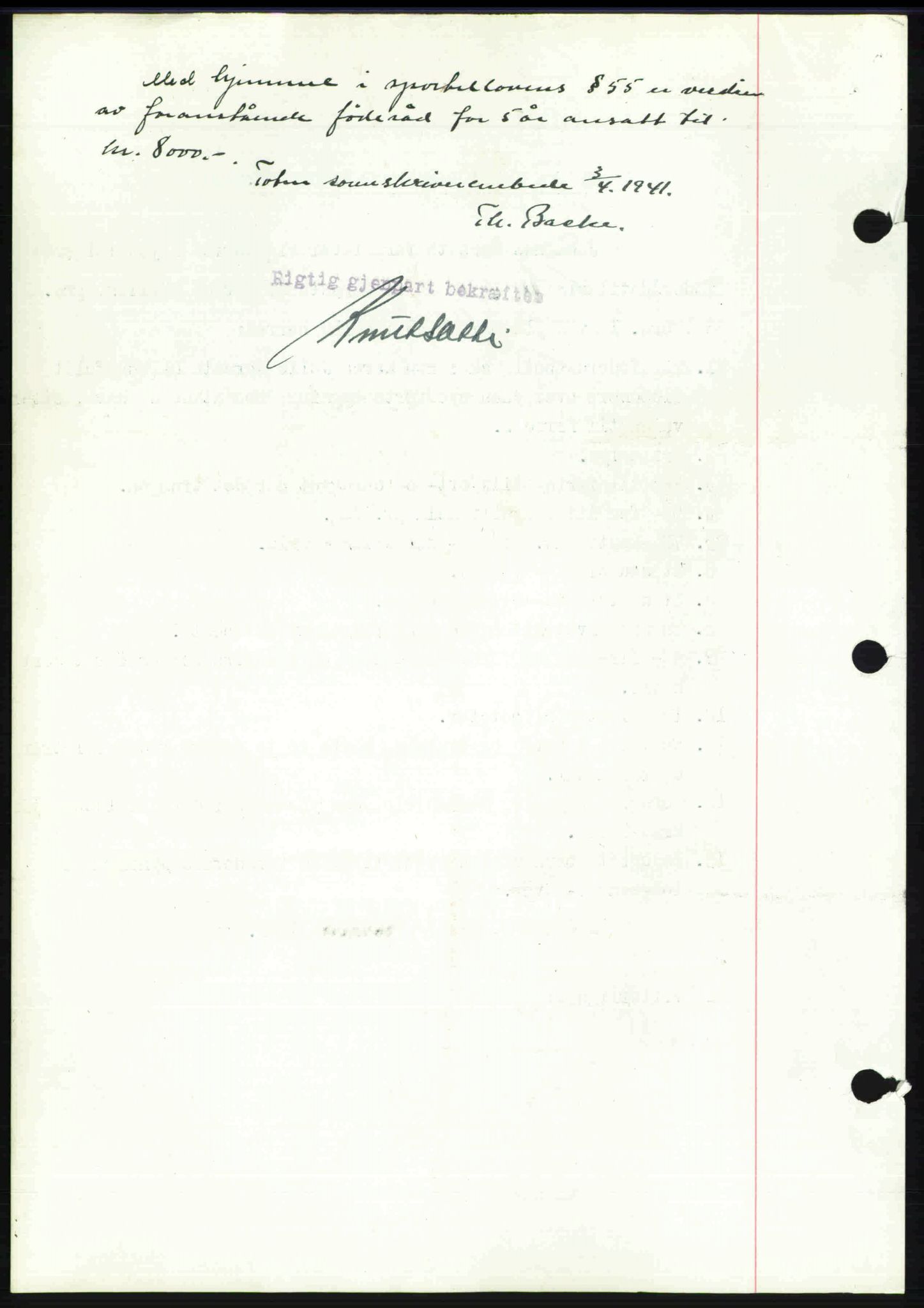 Toten tingrett, SAH/TING-006/H/Hb/Hbc/L0008: Mortgage book no. Hbc-08, 1941-1941, Diary no: : 665/1941