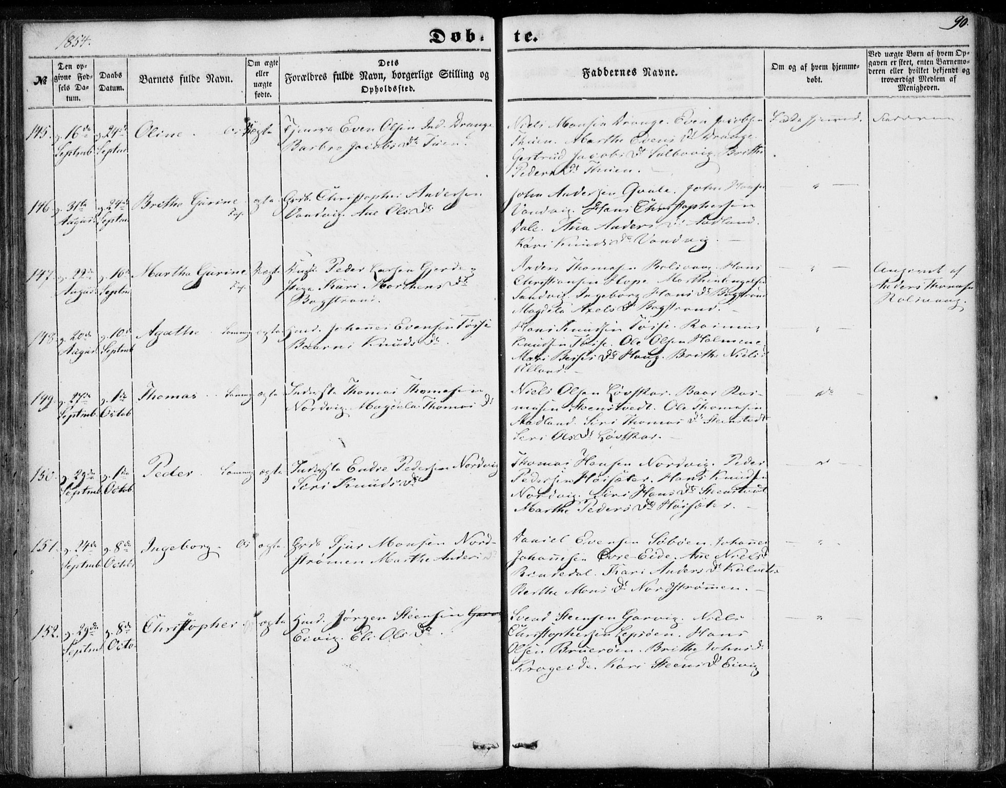 Os sokneprestembete, AV/SAB-A-99929: Parish register (official) no. A 16, 1851-1859, p. 90