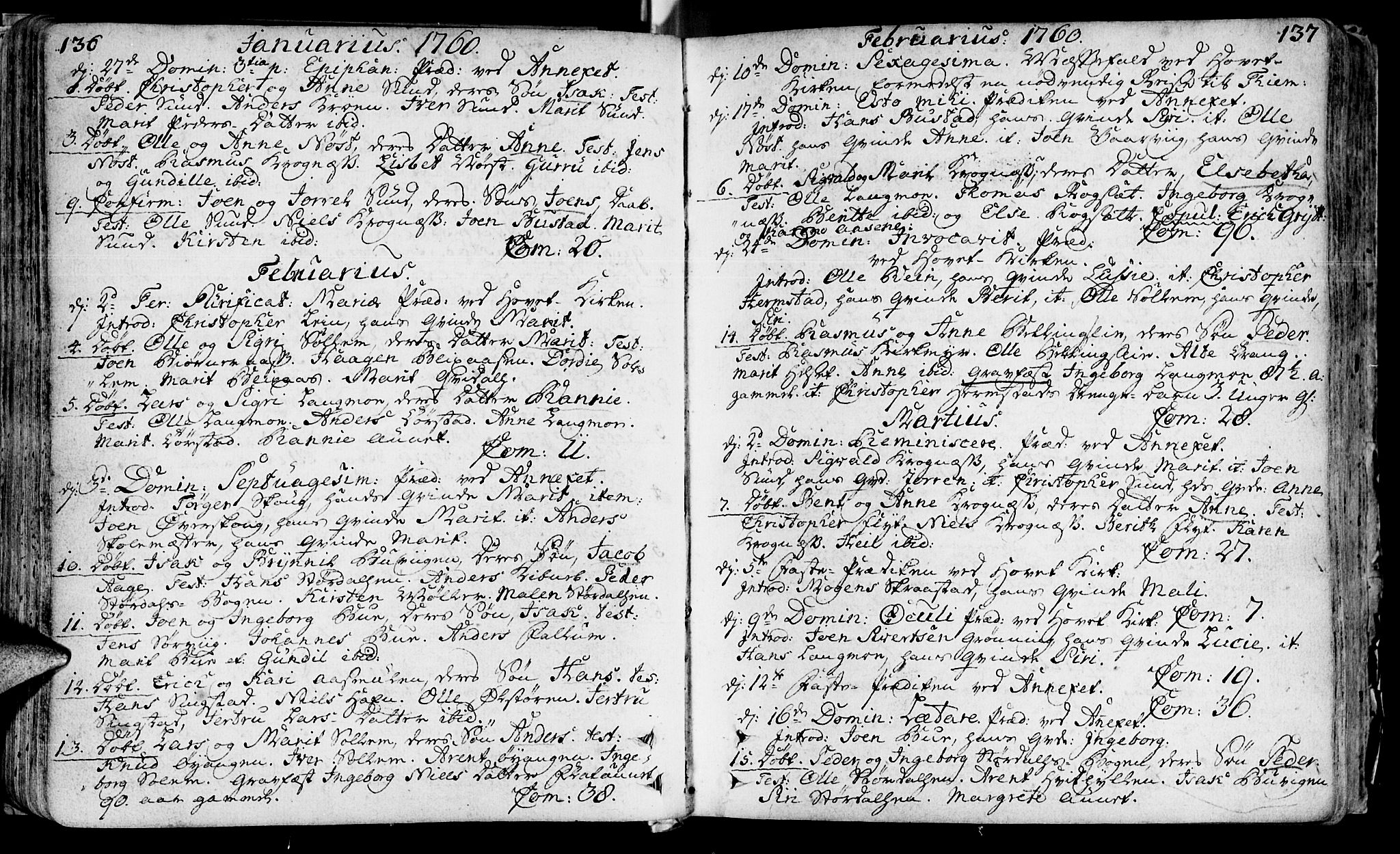 Ministerialprotokoller, klokkerbøker og fødselsregistre - Sør-Trøndelag, SAT/A-1456/646/L0605: Parish register (official) no. 646A03, 1751-1790, p. 136-137