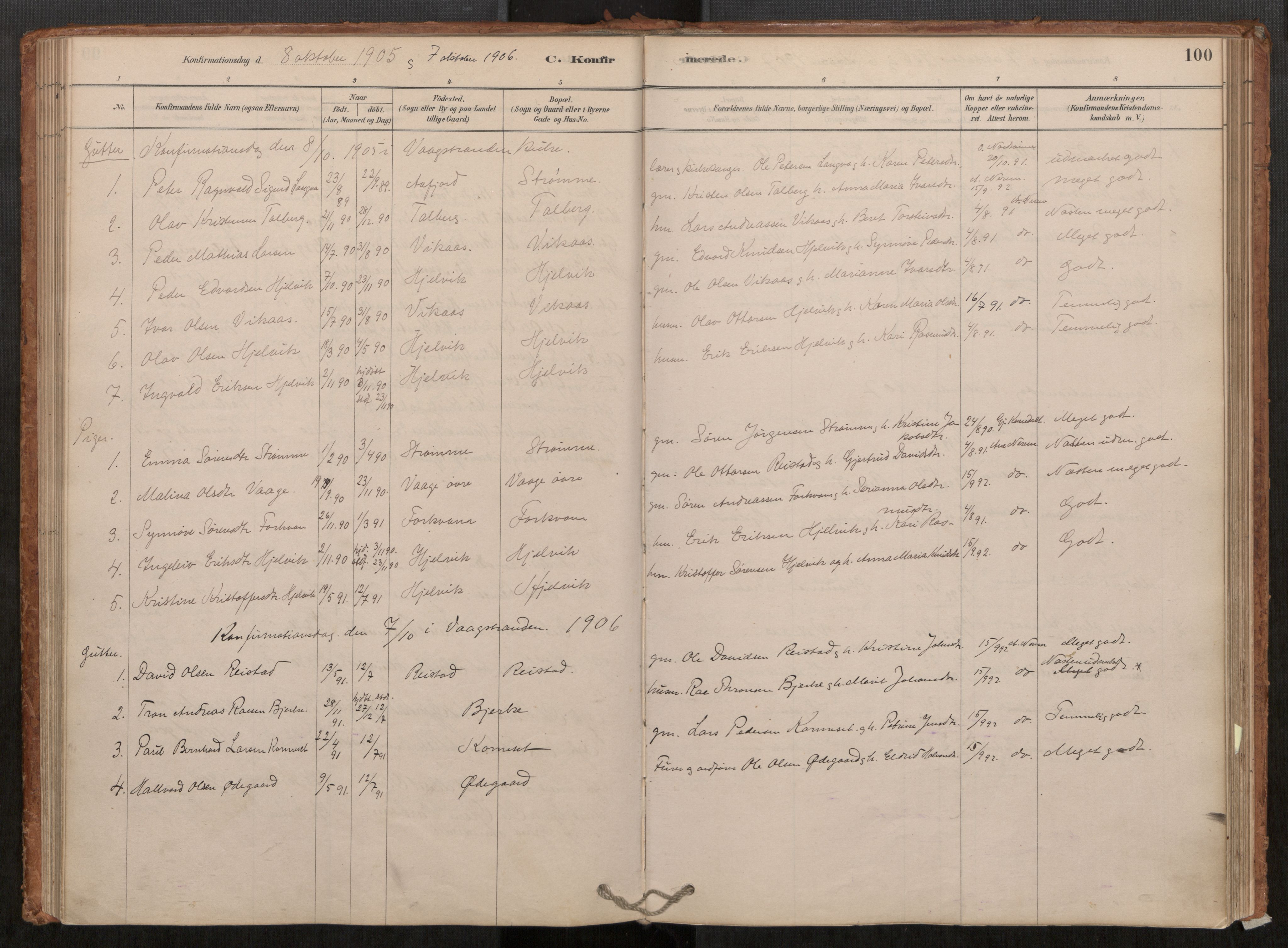 Ministerialprotokoller, klokkerbøker og fødselsregistre - Møre og Romsdal, SAT/A-1454/550/L0621: Parish register (official) no. 550A01, 1878-1915, p. 100