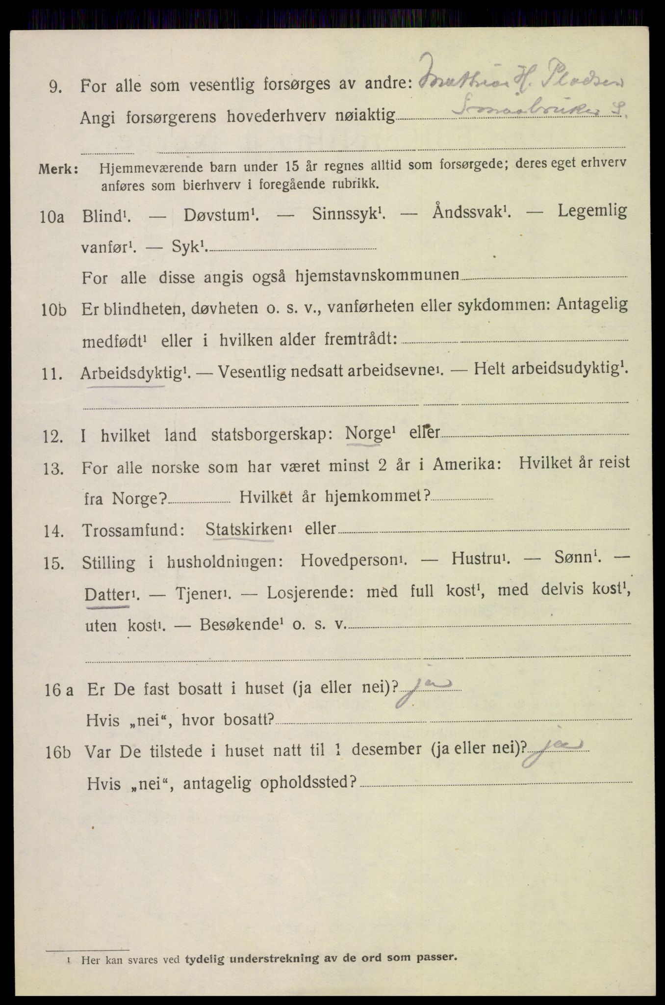 SAH, 1920 census for Lesja, 1920, p. 4609