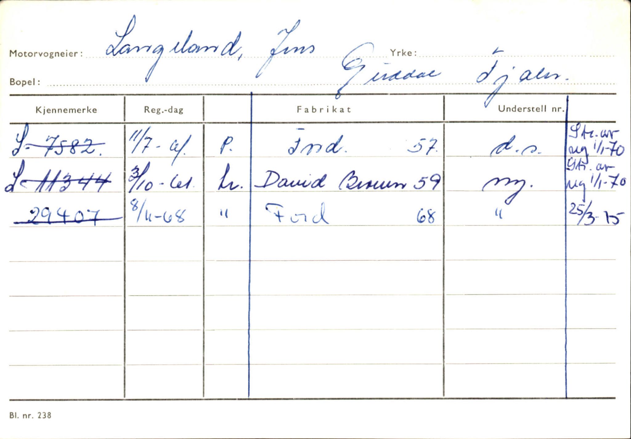 Statens vegvesen, Sogn og Fjordane vegkontor, AV/SAB-A-5301/4/F/L0125: Eigarregister Sogndal V-Å. Aurland A-Å. Fjaler A-N, 1945-1975, p. 2357