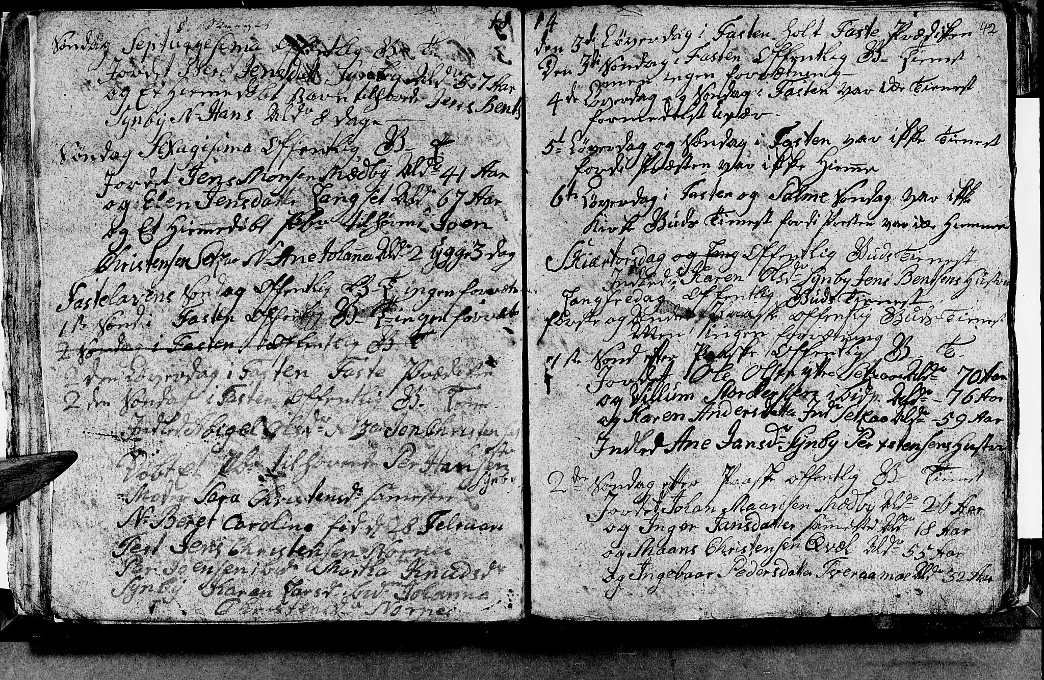 Ministerialprotokoller, klokkerbøker og fødselsregistre - Nordland, AV/SAT-A-1459/847/L0675: Parish register (copy) no. 847C03, 1808-1820, p. 42