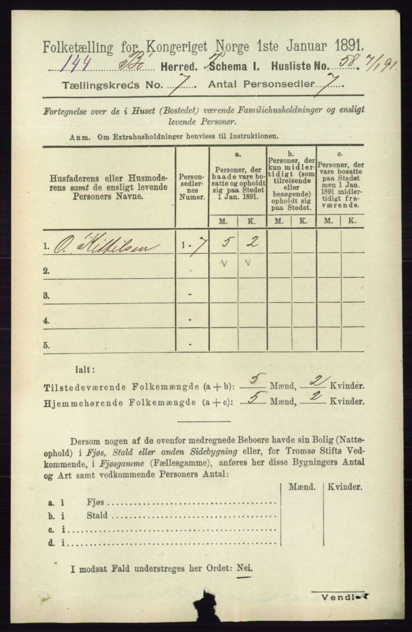 RA, 1891 census for 0821 Bø, 1891, p. 2202