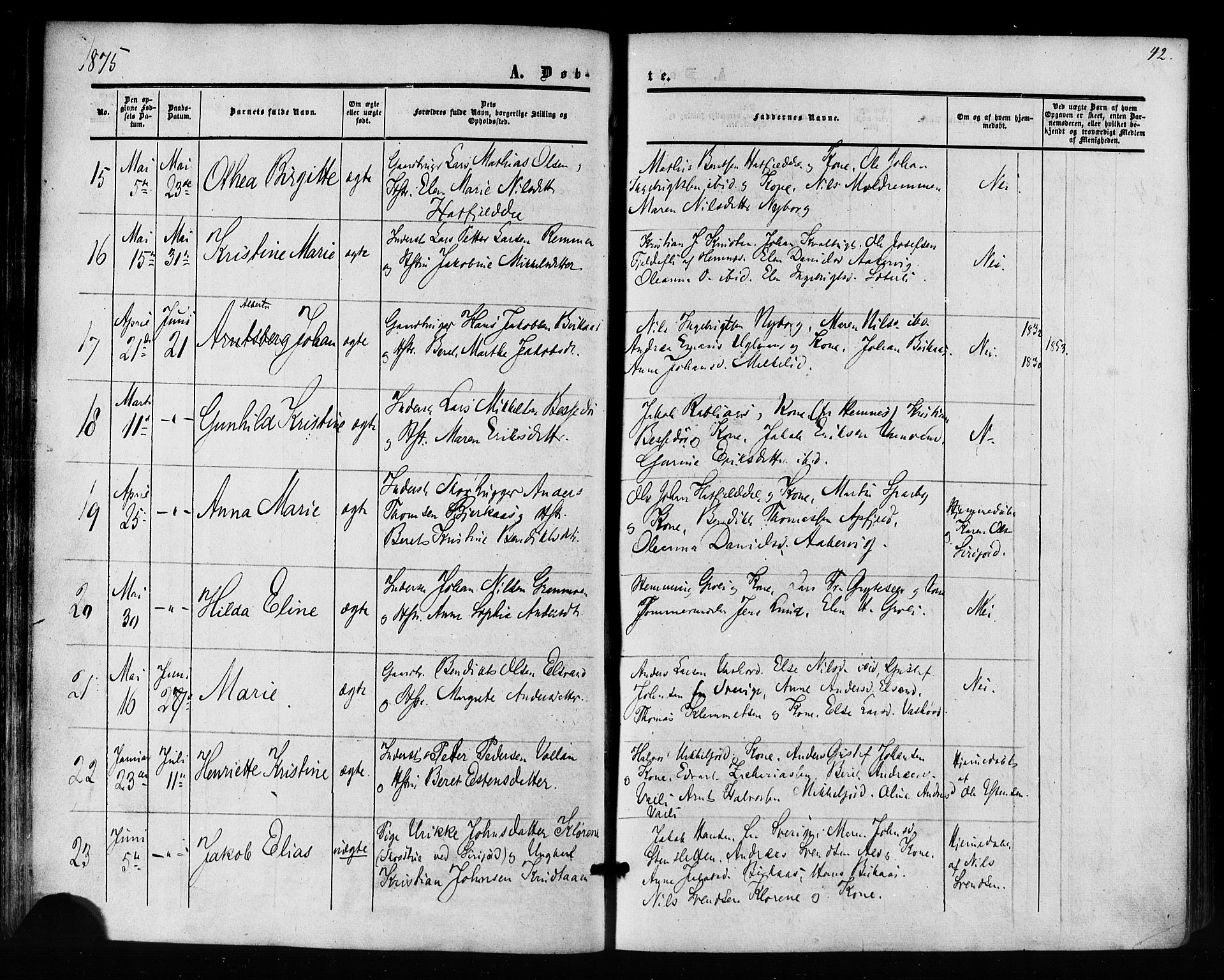 Ministerialprotokoller, klokkerbøker og fødselsregistre - Nordland, AV/SAT-A-1459/823/L0324: Parish register (official) no. 823A01, 1860-1878, p. 42