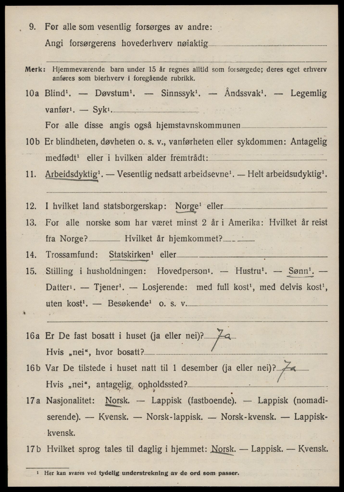 SAT, 1920 census for Rennebu, 1920, p. 2545