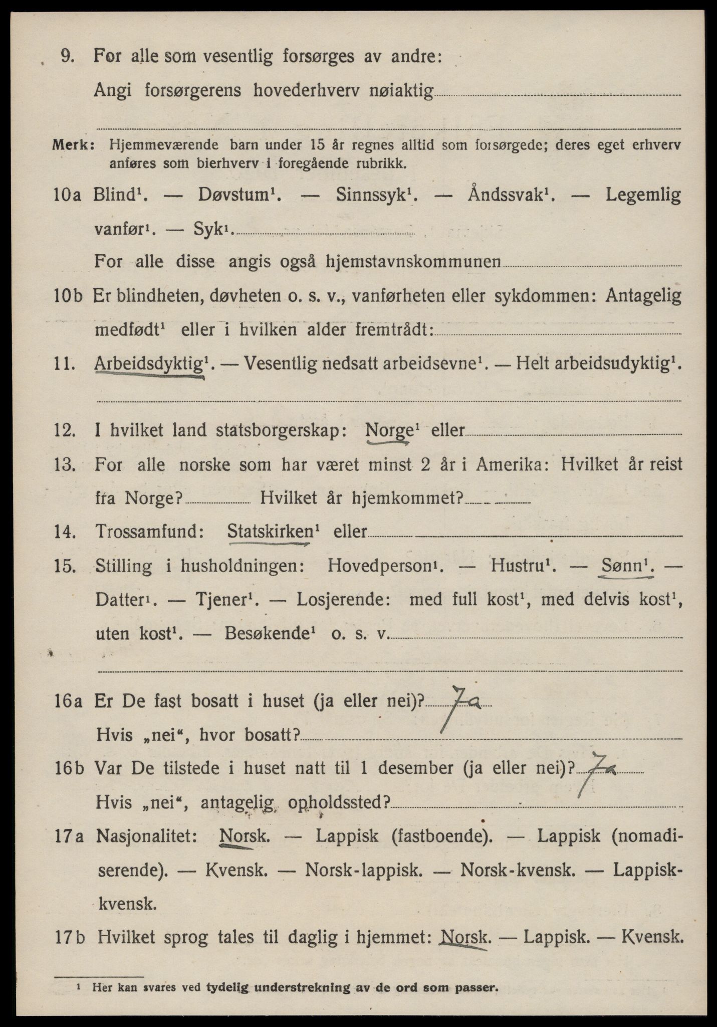 SAT, 1920 census for Rennebu, 1920, p. 2545