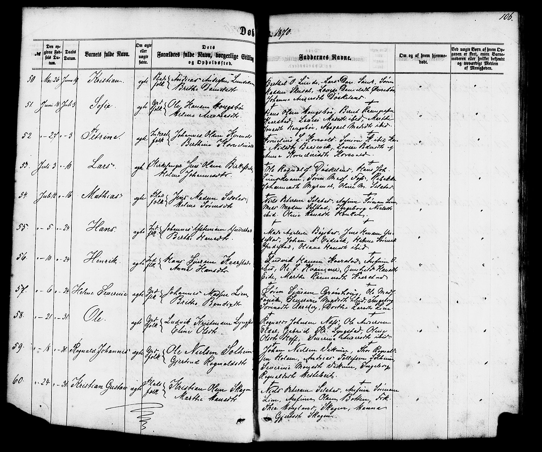Gaular sokneprestembete, SAB/A-80001/H/Haa: Parish register (official) no. A 5, 1860-1881, p. 106
