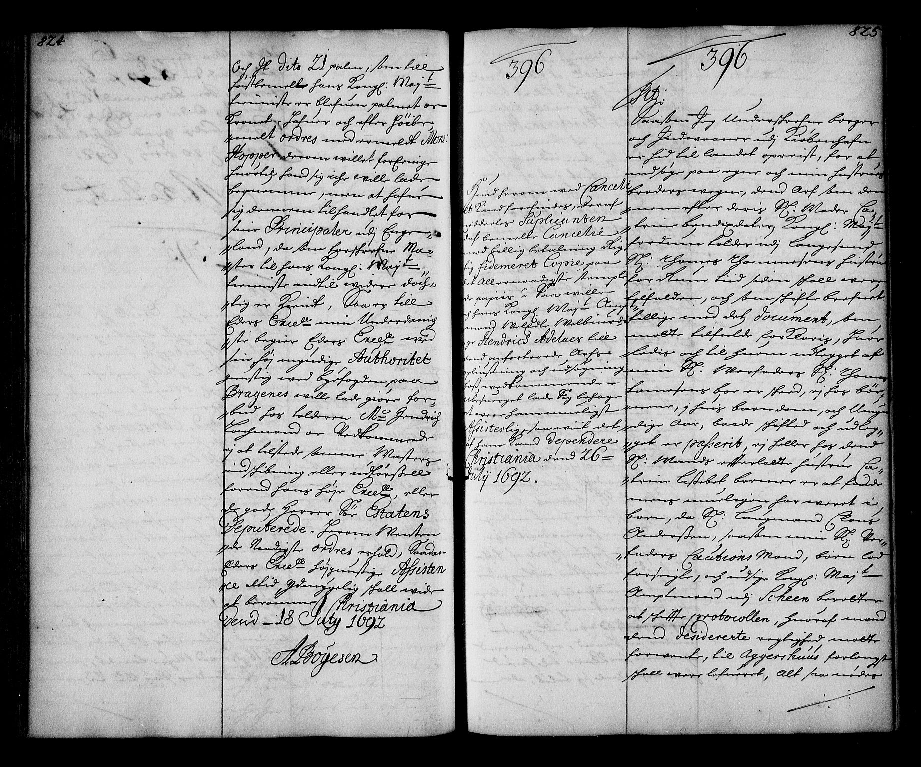 Stattholderembetet 1572-1771, AV/RA-EA-2870/Ae/L0009: Supplikasjons- og resolusjonsprotokoll, 1691-1692, p. 824-825
