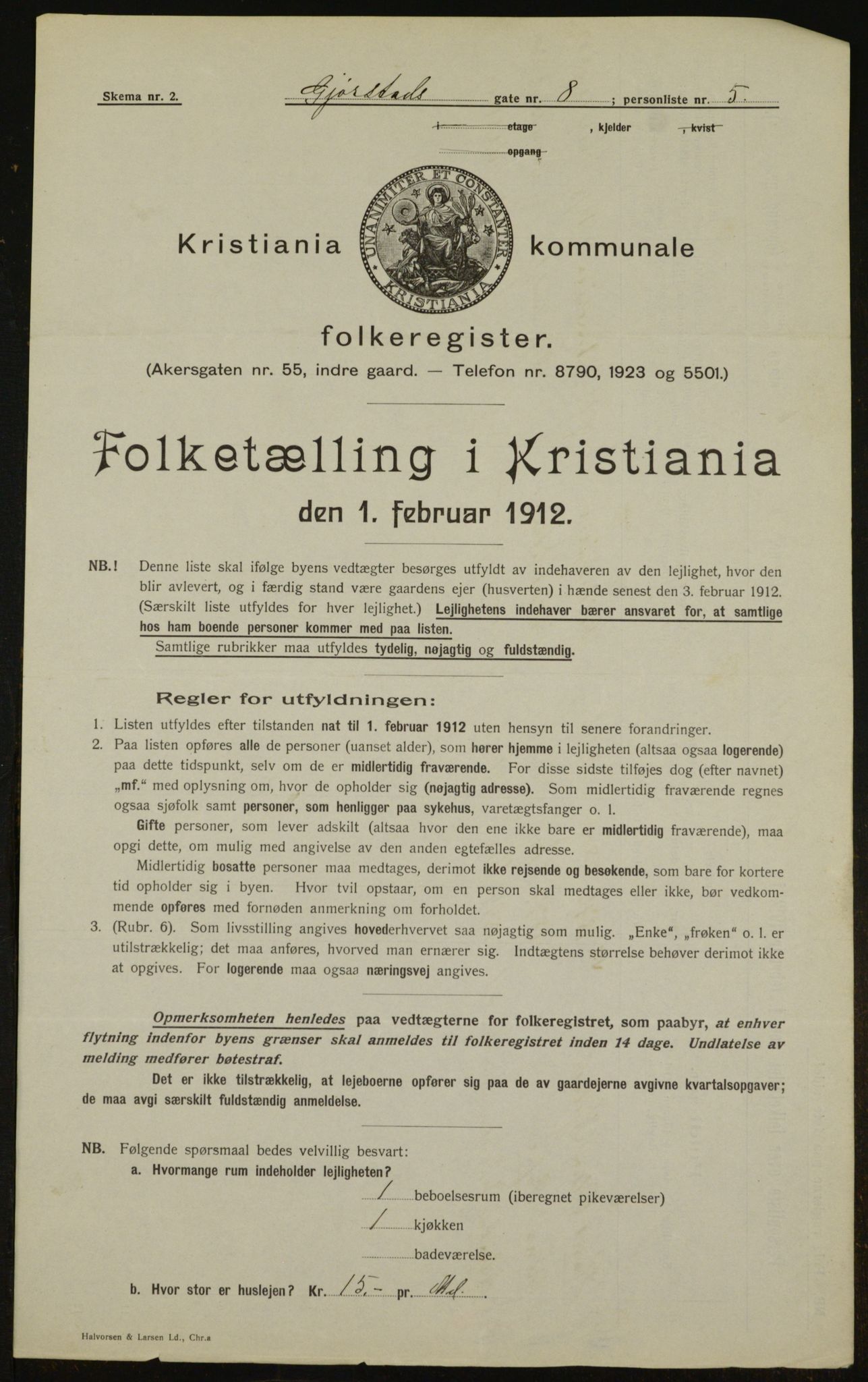 OBA, Municipal Census 1912 for Kristiania, 1912, p. 29171