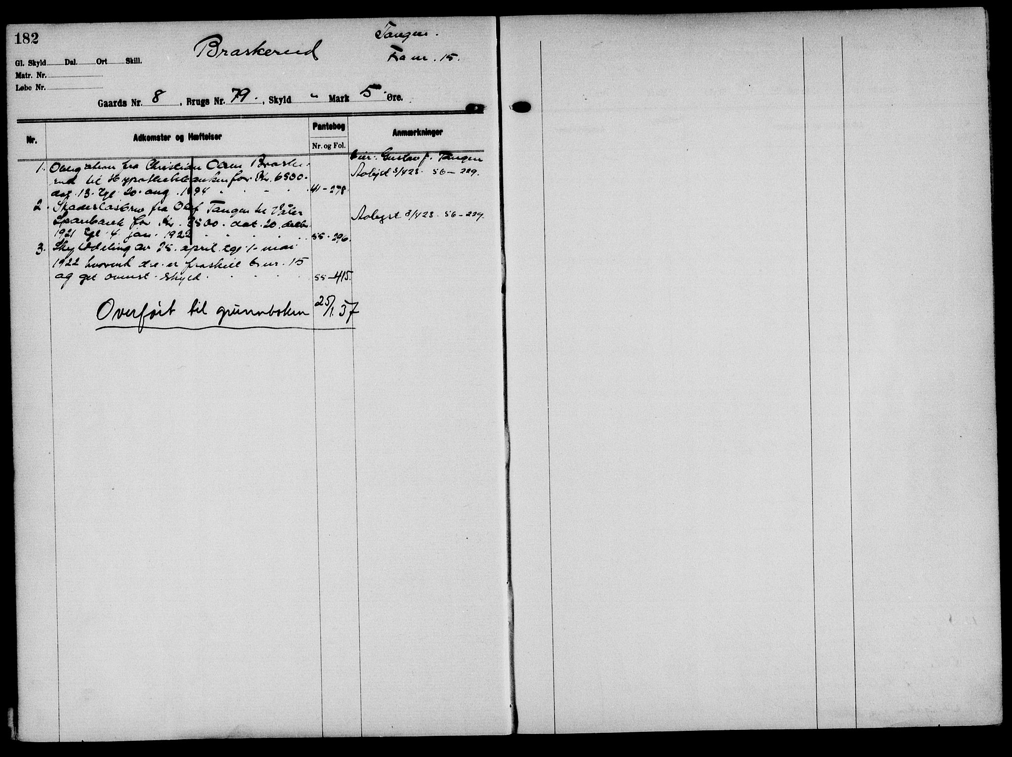 Solør tingrett, AV/SAH-TING-008/H/Ha/Hak/L0001: Mortgage register no. I, 1900-1935, p. 182