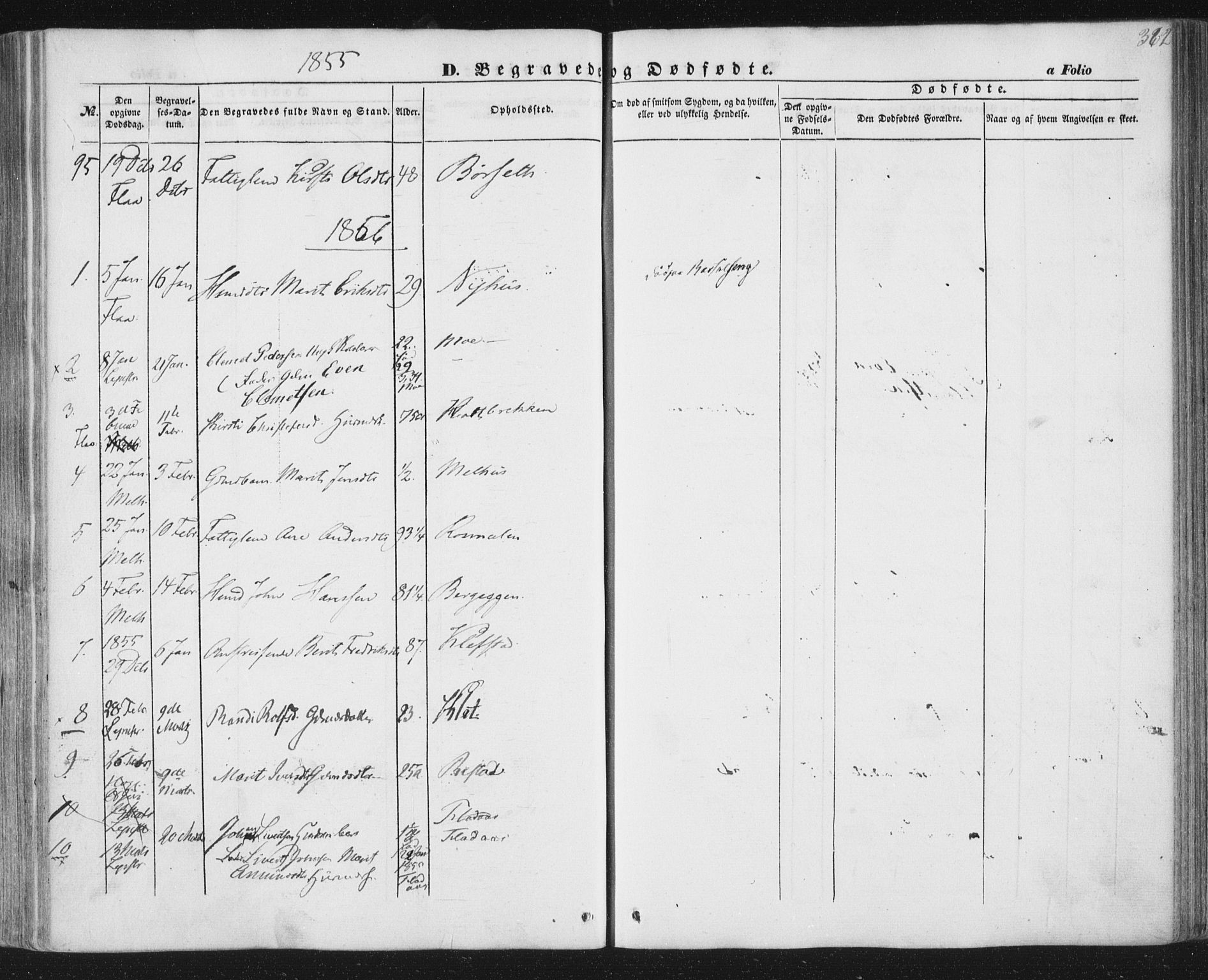Ministerialprotokoller, klokkerbøker og fødselsregistre - Sør-Trøndelag, SAT/A-1456/691/L1076: Parish register (official) no. 691A08, 1852-1861, p. 362