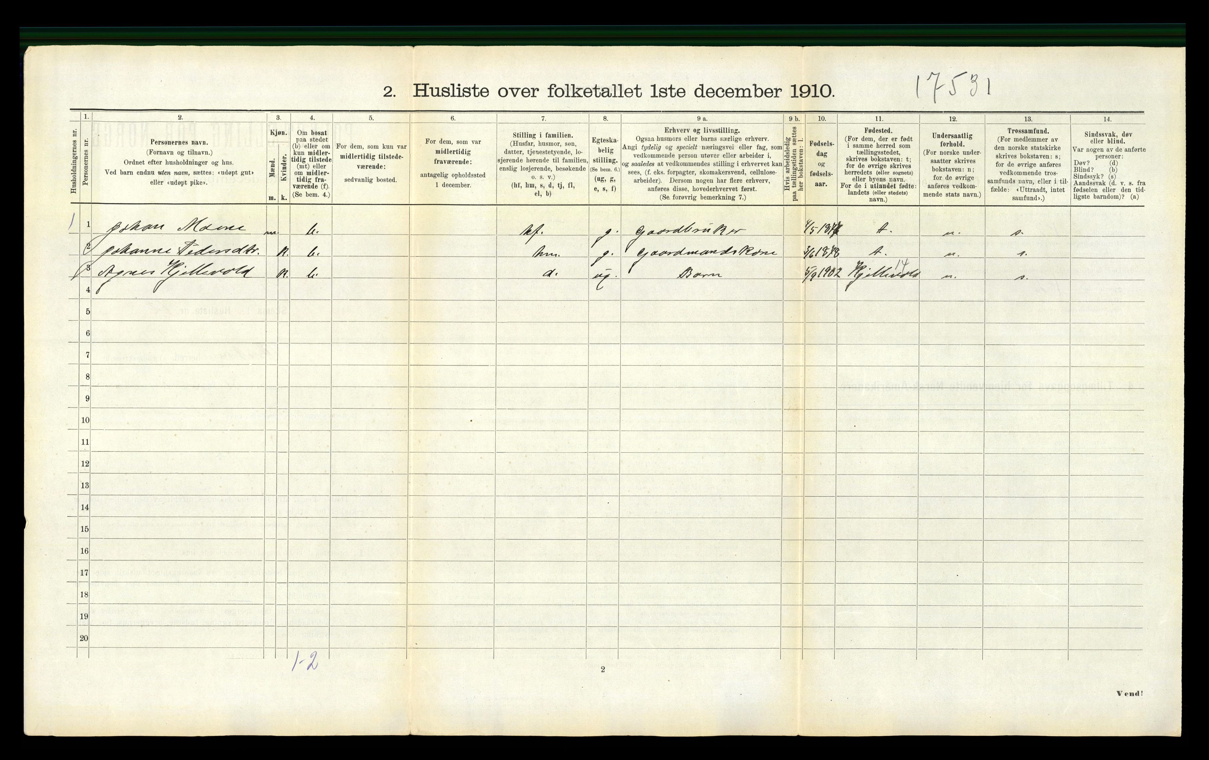 RA, 1910 census for Ørsta, 1910, p. 621