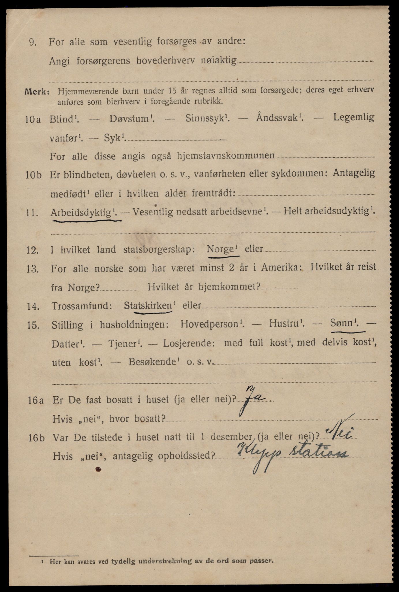 SAST, 1920 census for Stavanger, 1920, p. 110135