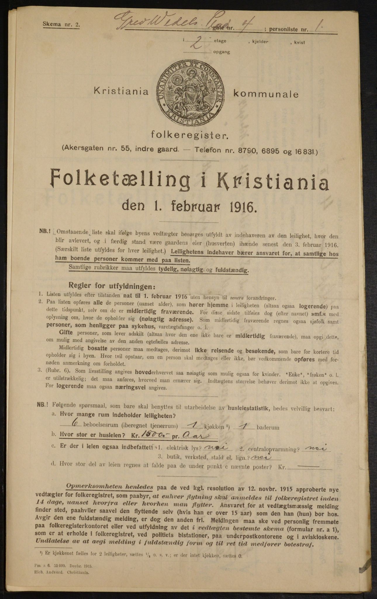 OBA, Municipal Census 1916 for Kristiania, 1916, p. 30467