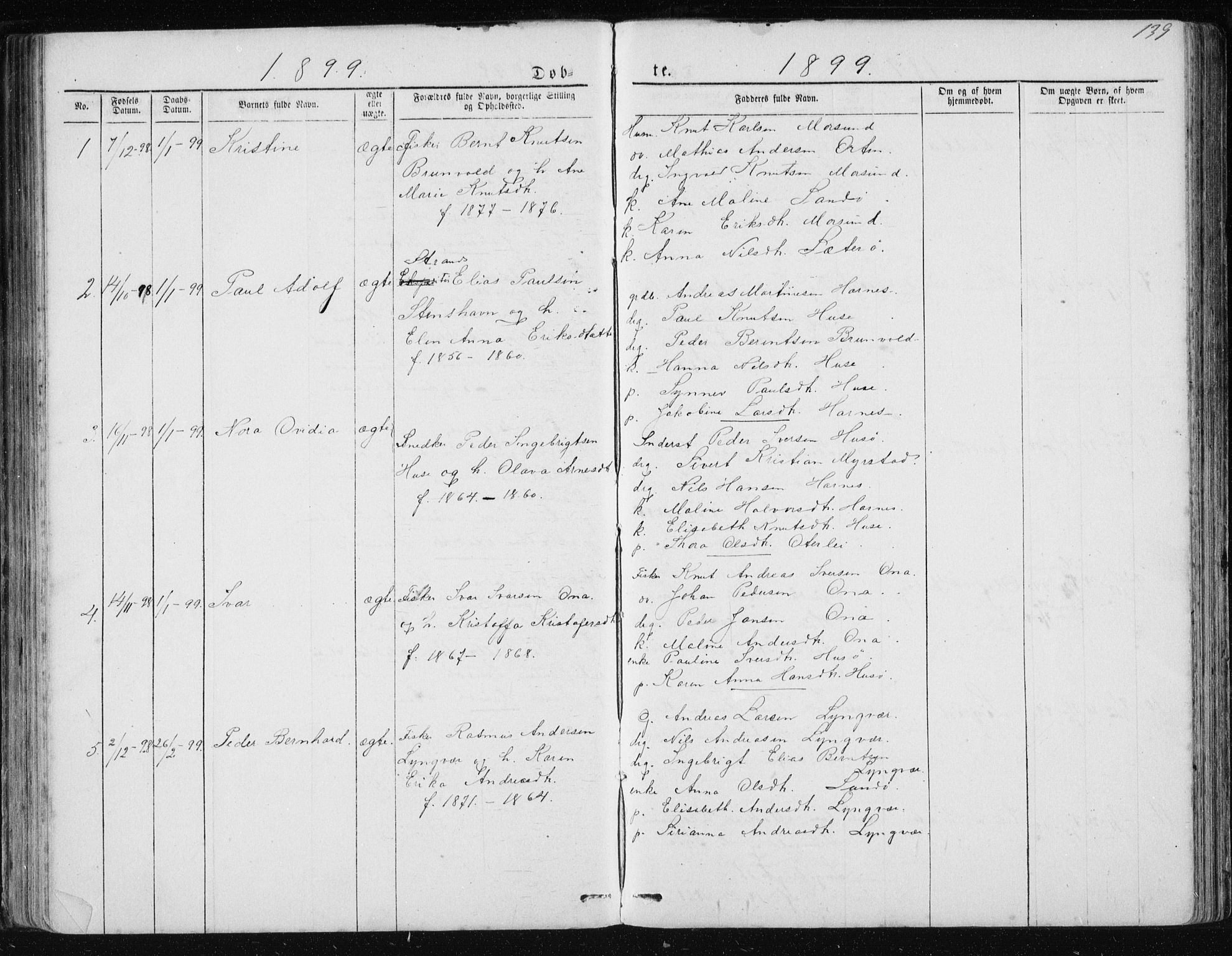 Ministerialprotokoller, klokkerbøker og fødselsregistre - Møre og Romsdal, AV/SAT-A-1454/561/L0732: Parish register (copy) no. 561C02, 1867-1900, p. 139