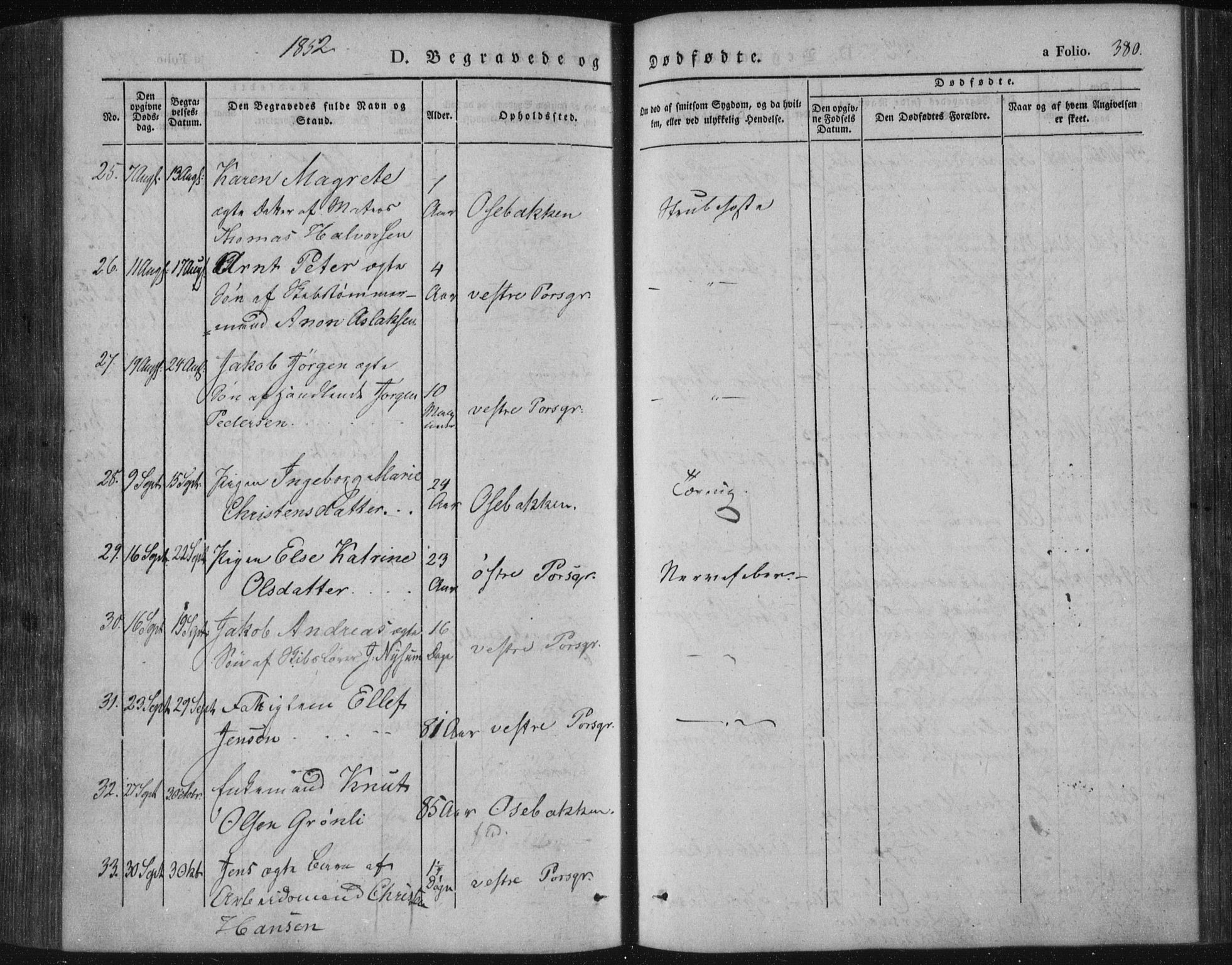Porsgrunn kirkebøker , SAKO/A-104/F/Fa/L0006: Parish register (official) no. 6, 1841-1857, p. 380