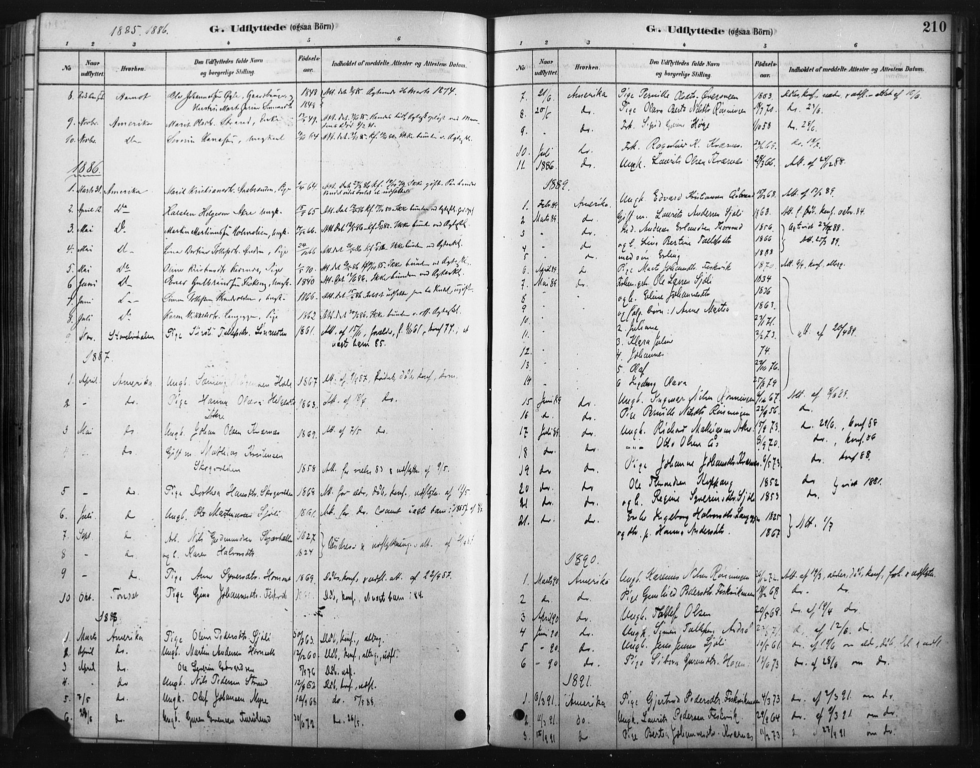 Rendalen prestekontor, SAH/PREST-054/H/Ha/Haa/L0010: Parish register (official) no. 10, 1878-1901, p. 210