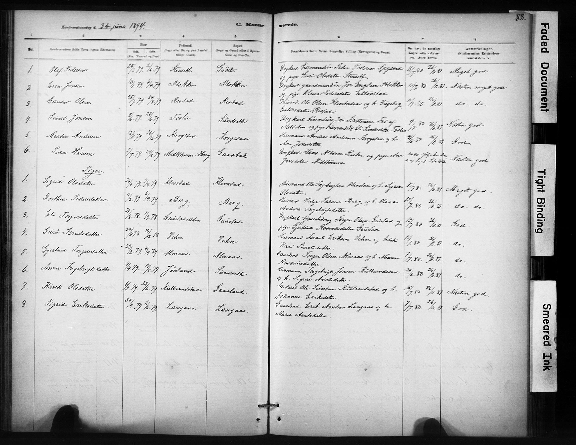 Ministerialprotokoller, klokkerbøker og fødselsregistre - Sør-Trøndelag, SAT/A-1456/694/L1127: Parish register (official) no. 694A01, 1887-1905, p. 88