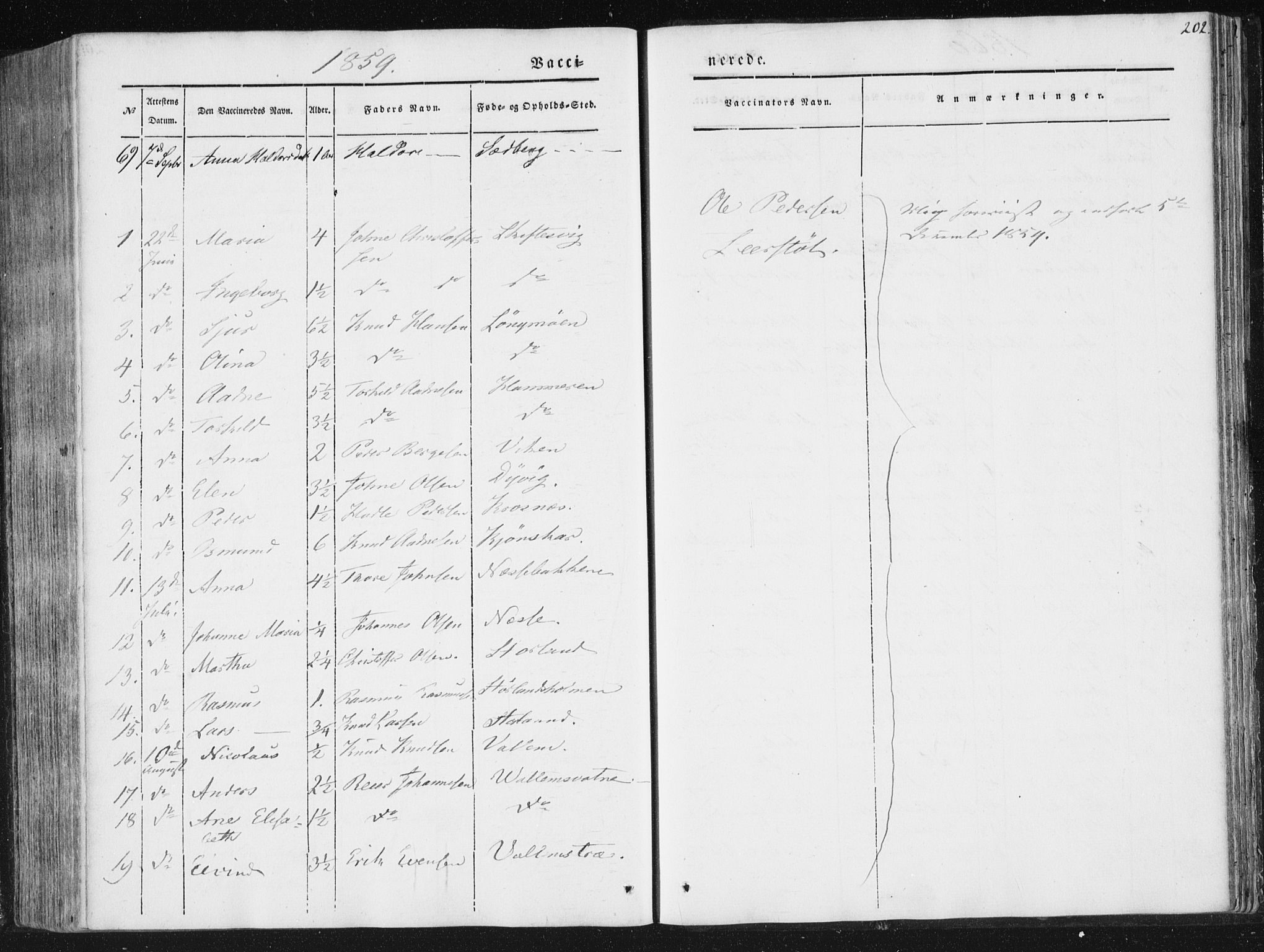 Hjelmeland sokneprestkontor, AV/SAST-A-101843/01/IV/L0008: Parish register (official) no. A 8, 1842-1861, p. 202