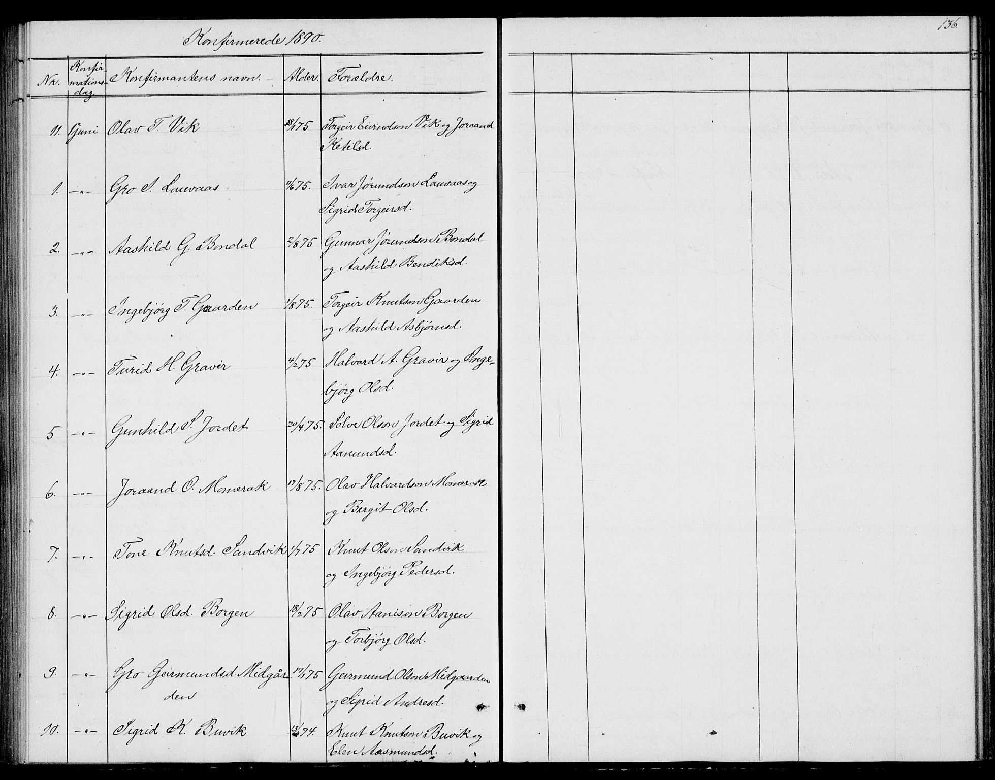 Fyresdal kirkebøker, SAKO/A-263/G/Ga/L0004: Parish register (copy) no. I 4, 1864-1892, p. 136