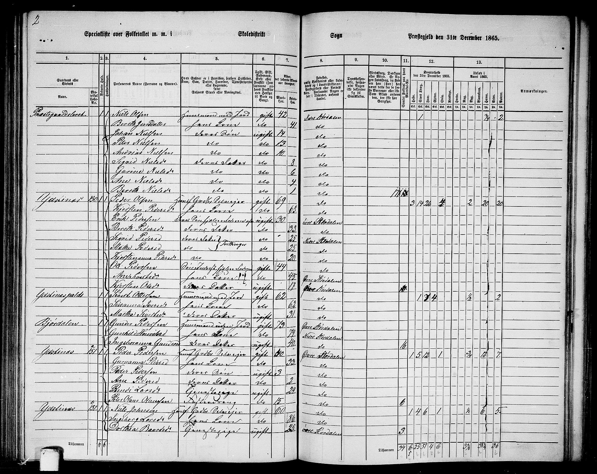 RA, 1865 census for Nedre Stjørdal, 1865, p. 190