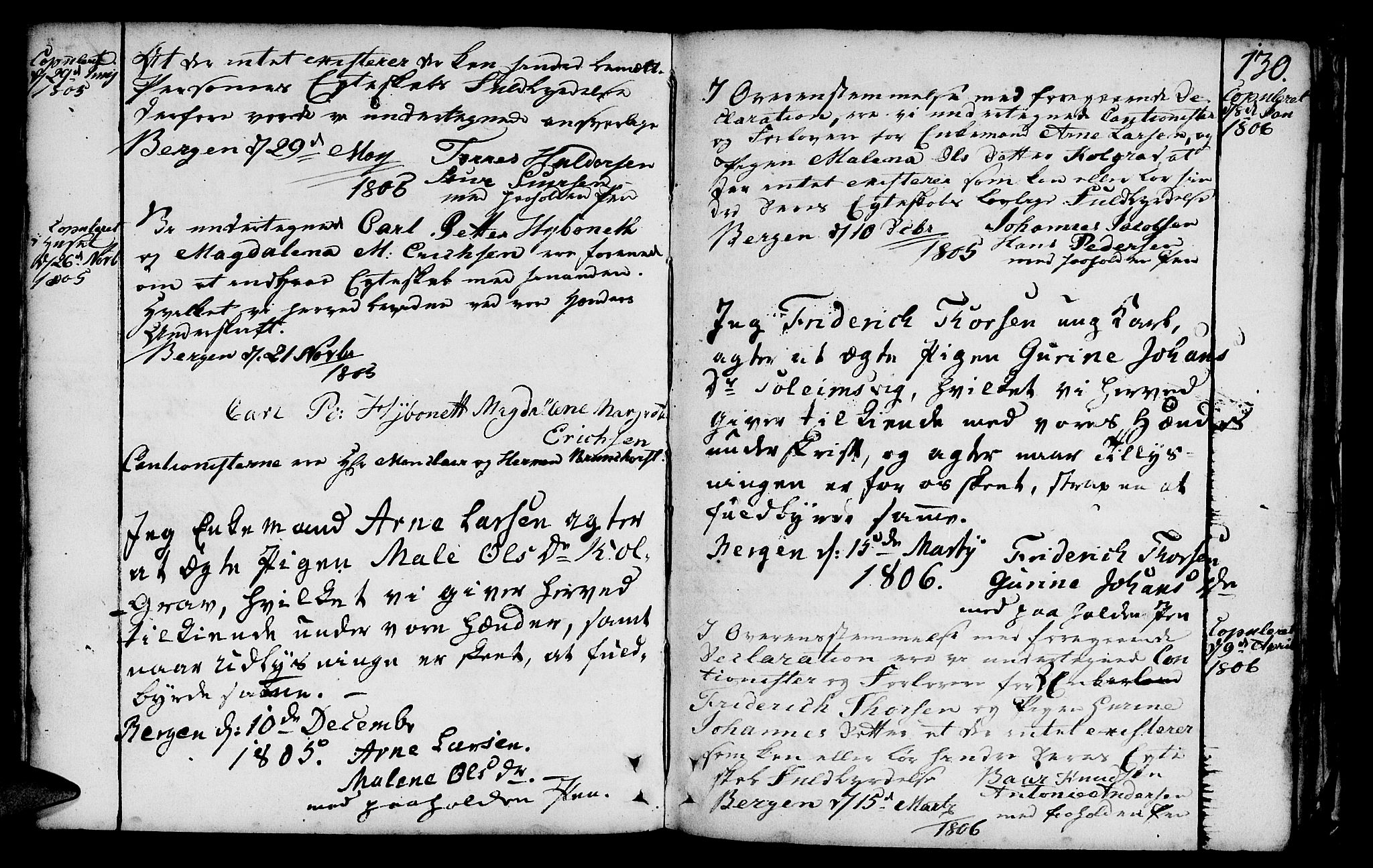 St. Jørgens hospital og Årstad sokneprestembete, SAB/A-99934: Parish register (official) no. A 1, 1743-1823, p. 130