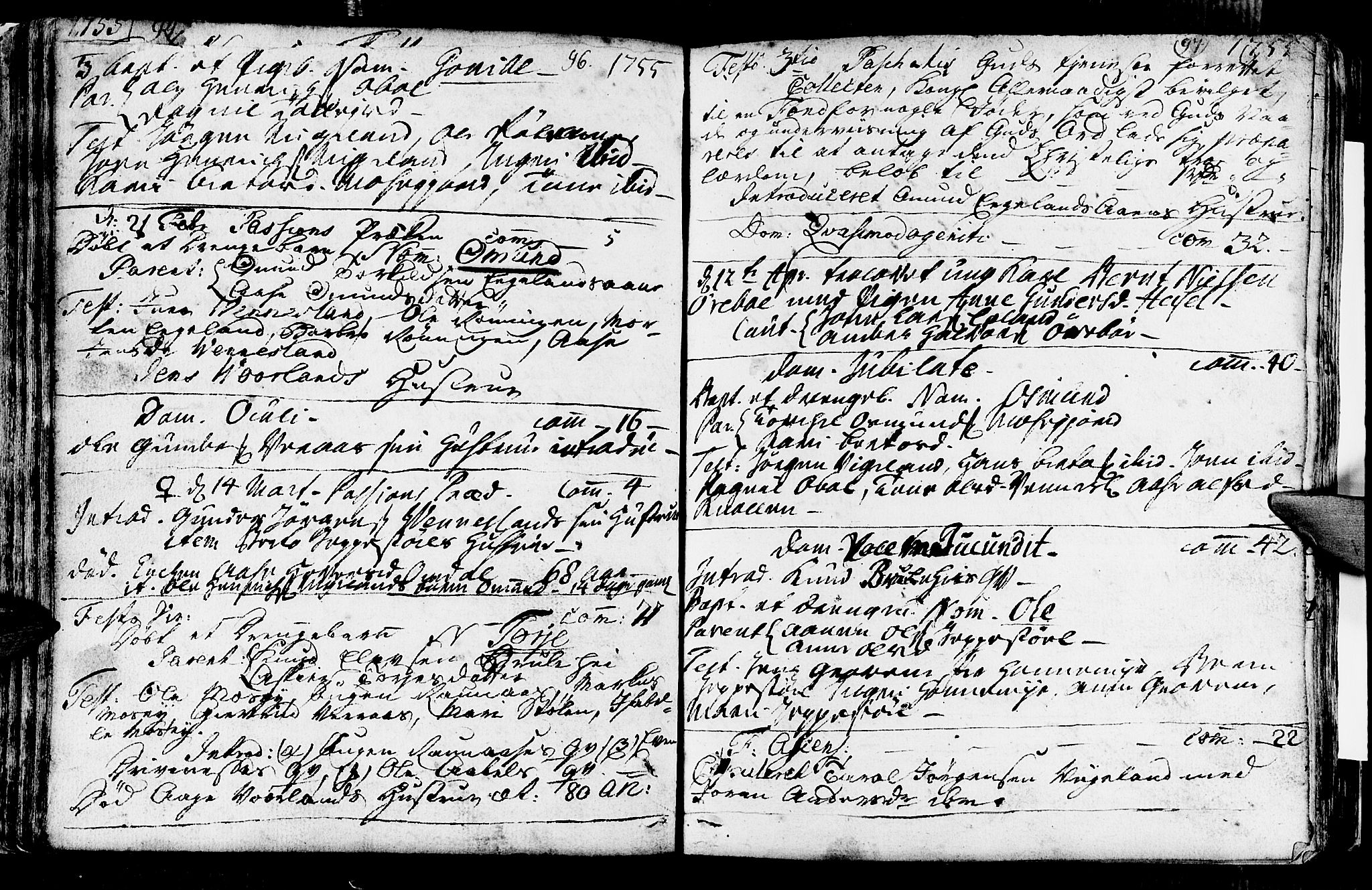 Vennesla sokneprestkontor, AV/SAK-1111-0045/Fa/Fab/L0001: Parish register (official) no. A 1, 1741-1794, p. 96-97