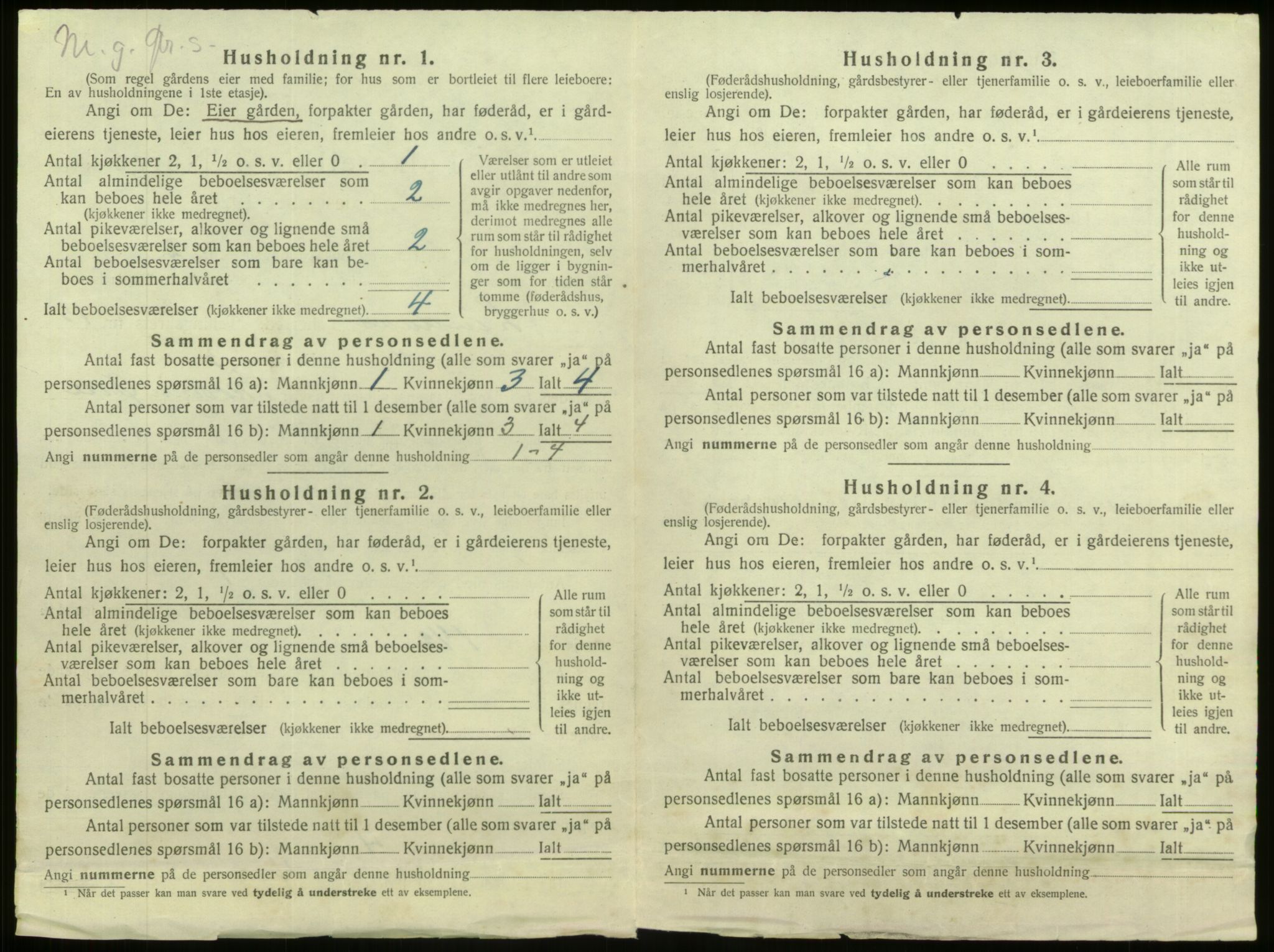 SAB, 1920 census for Lindås, 1920, p. 1000