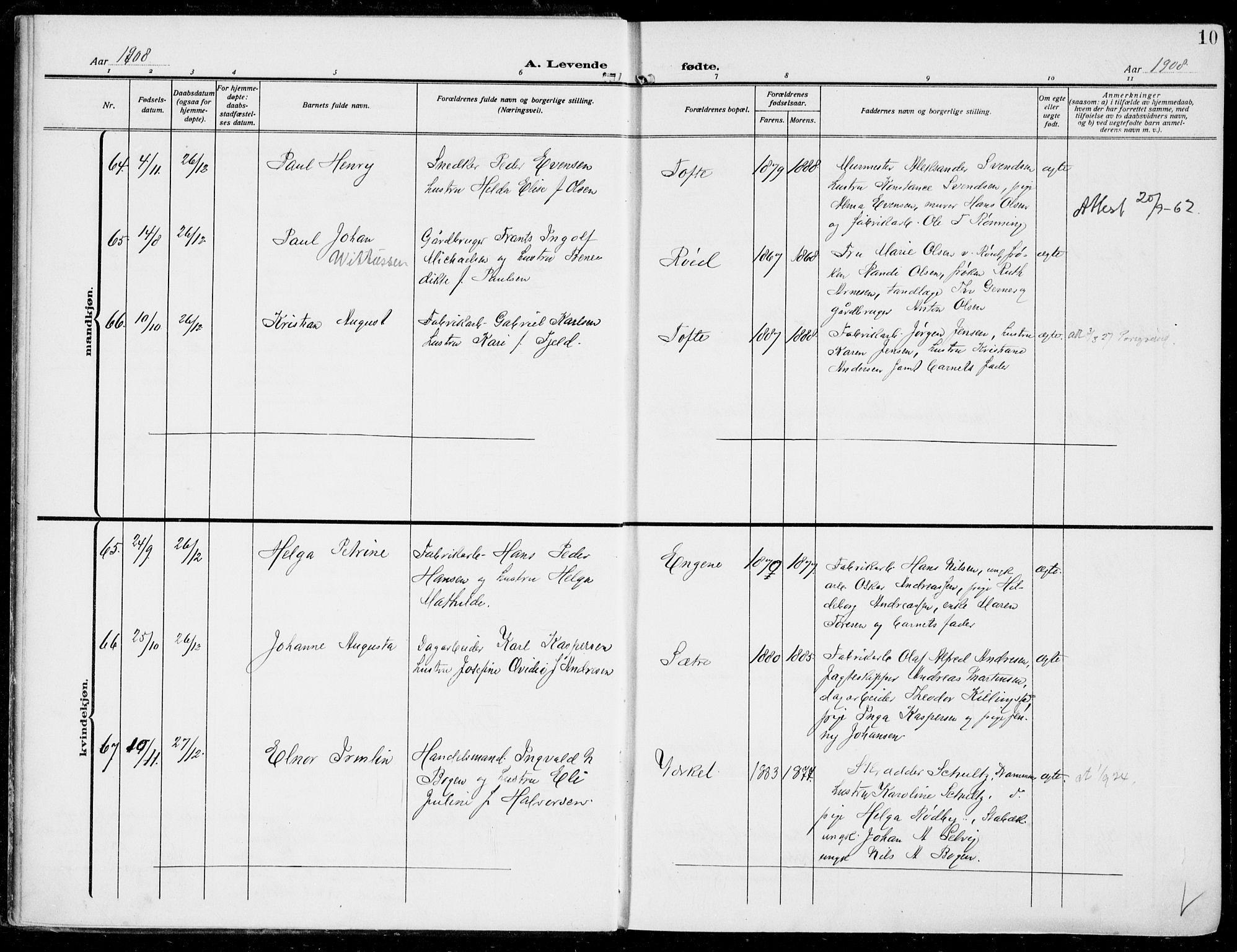 Hurum kirkebøker, AV/SAKO-A-229/F/Fa/L0016: Parish register (official) no. 16, 1899-1918, p. 10