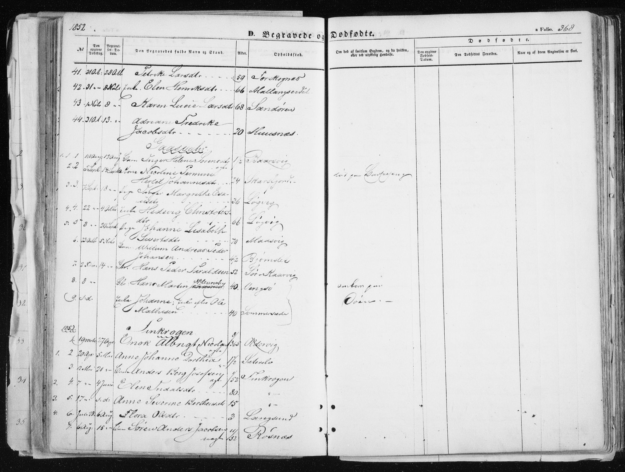 Tromsø sokneprestkontor/stiftsprosti/domprosti, SATØ/S-1343/G/Ga/L0010kirke: Parish register (official) no. 10, 1848-1855, p. 368