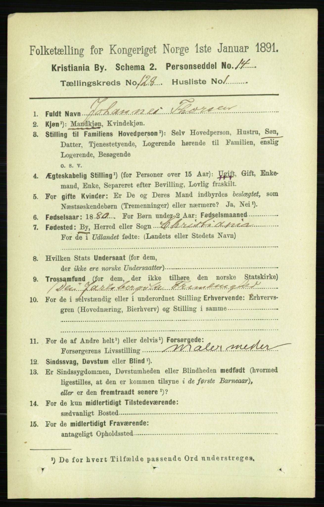 RA, 1891 census for 0301 Kristiania, 1891, p. 68599