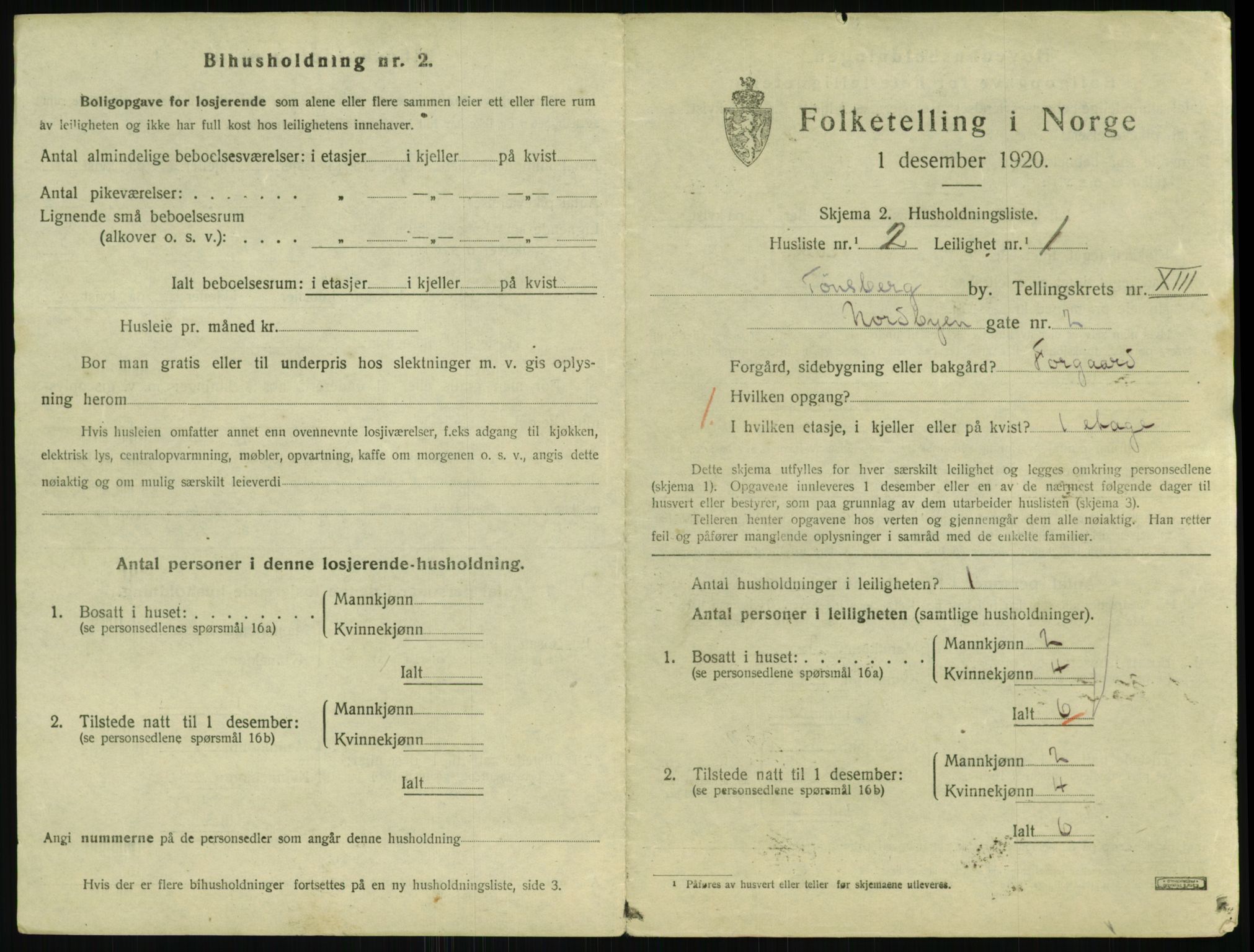 SAKO, 1920 census for Tønsberg, 1920, p. 5463