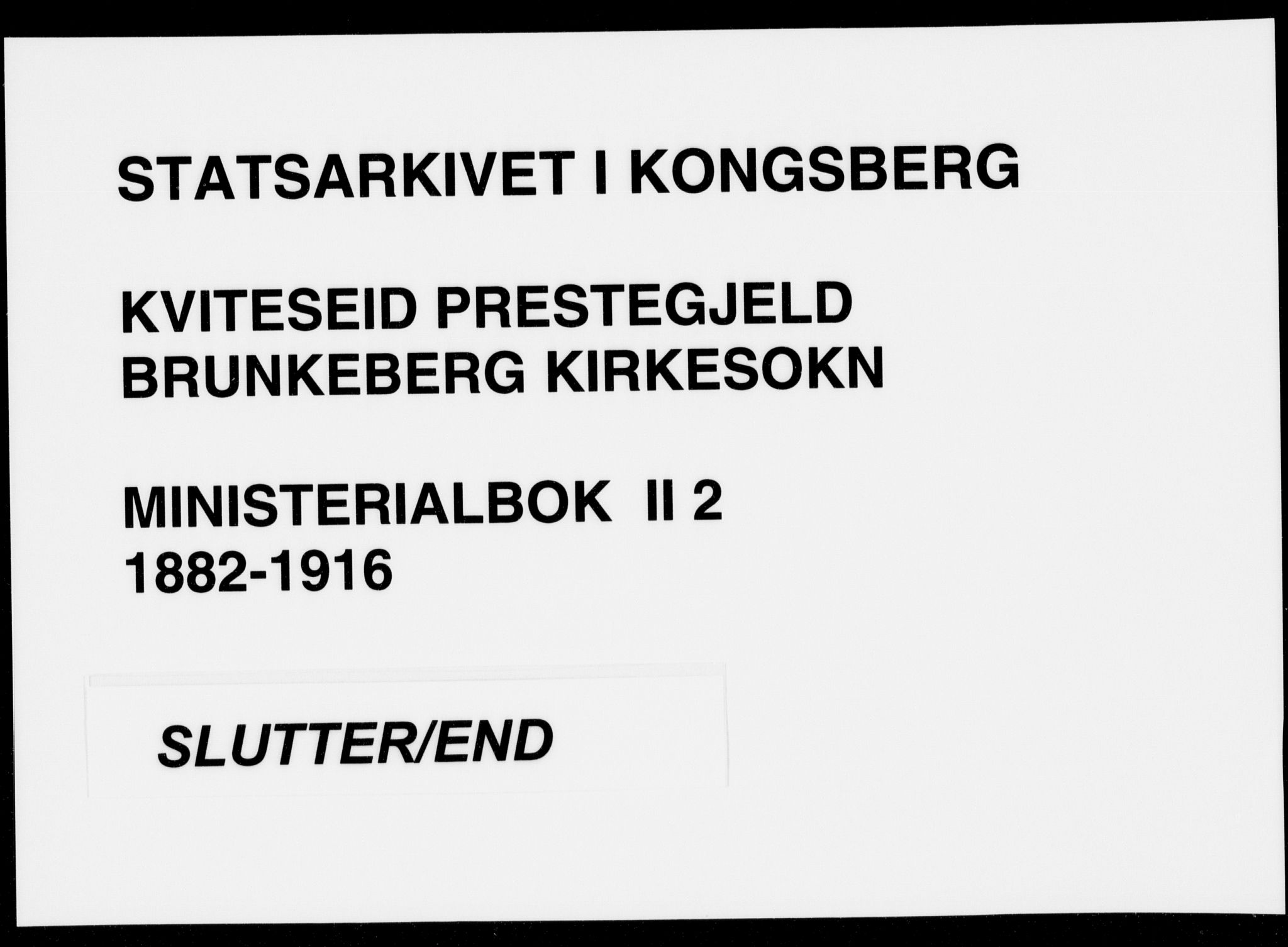 Kviteseid kirkebøker, AV/SAKO-A-276/F/Fb/L0002: Parish register (official) no. II 2, 1882-1916