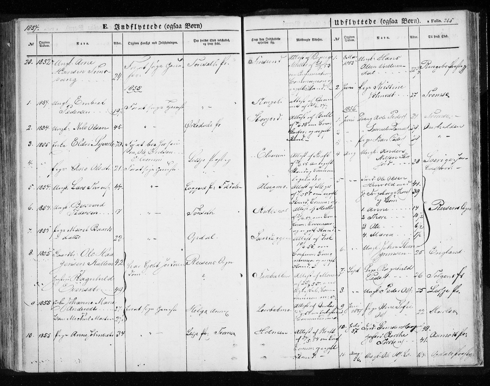 Målselv sokneprestembete, SATØ/S-1311/G/Ga/Gaa/L0003kirke: Parish register (official) no. 3, 1853-1863, p. 265