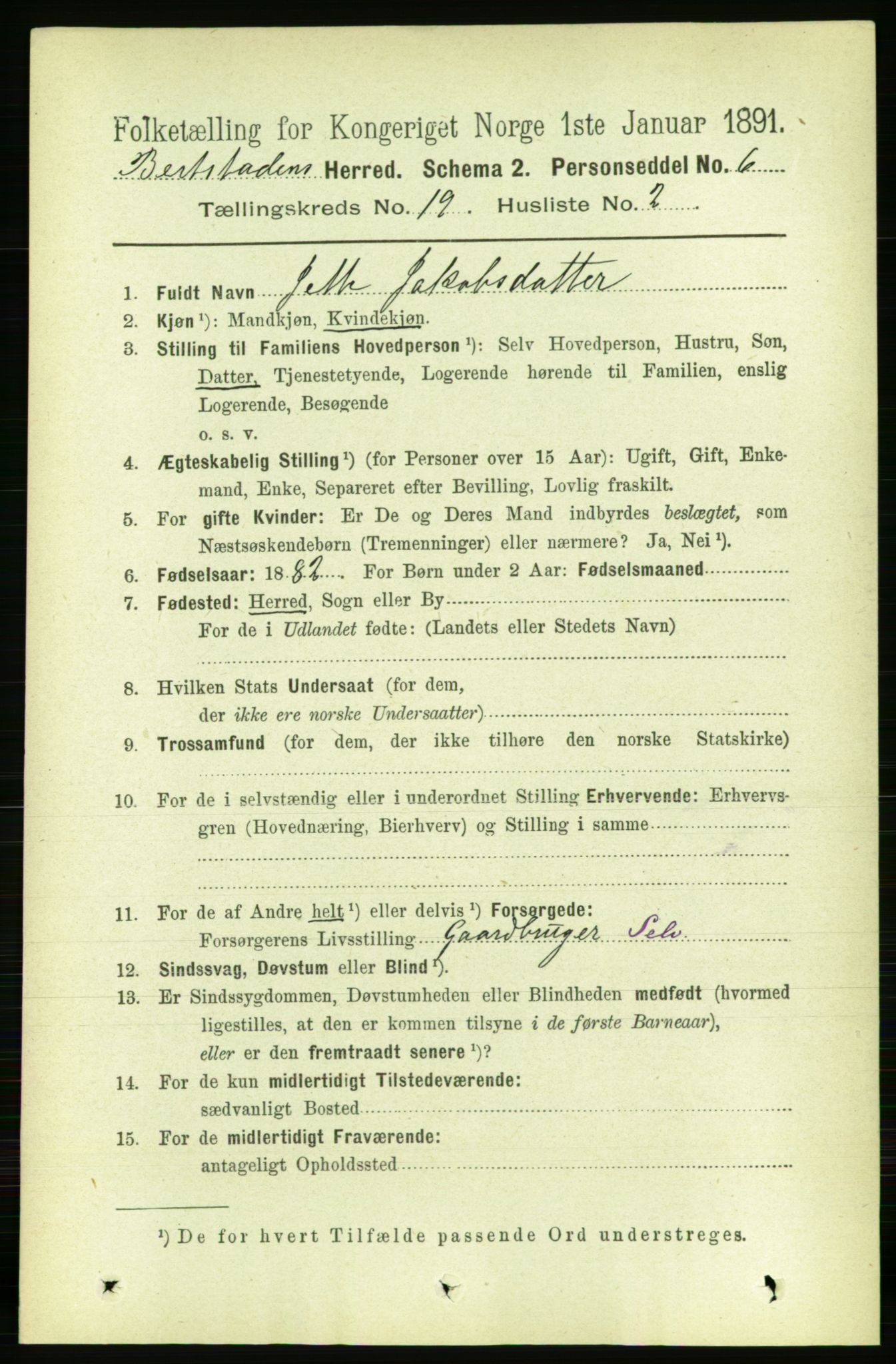 RA, 1891 census for 1727 Beitstad, 1891, p. 4828