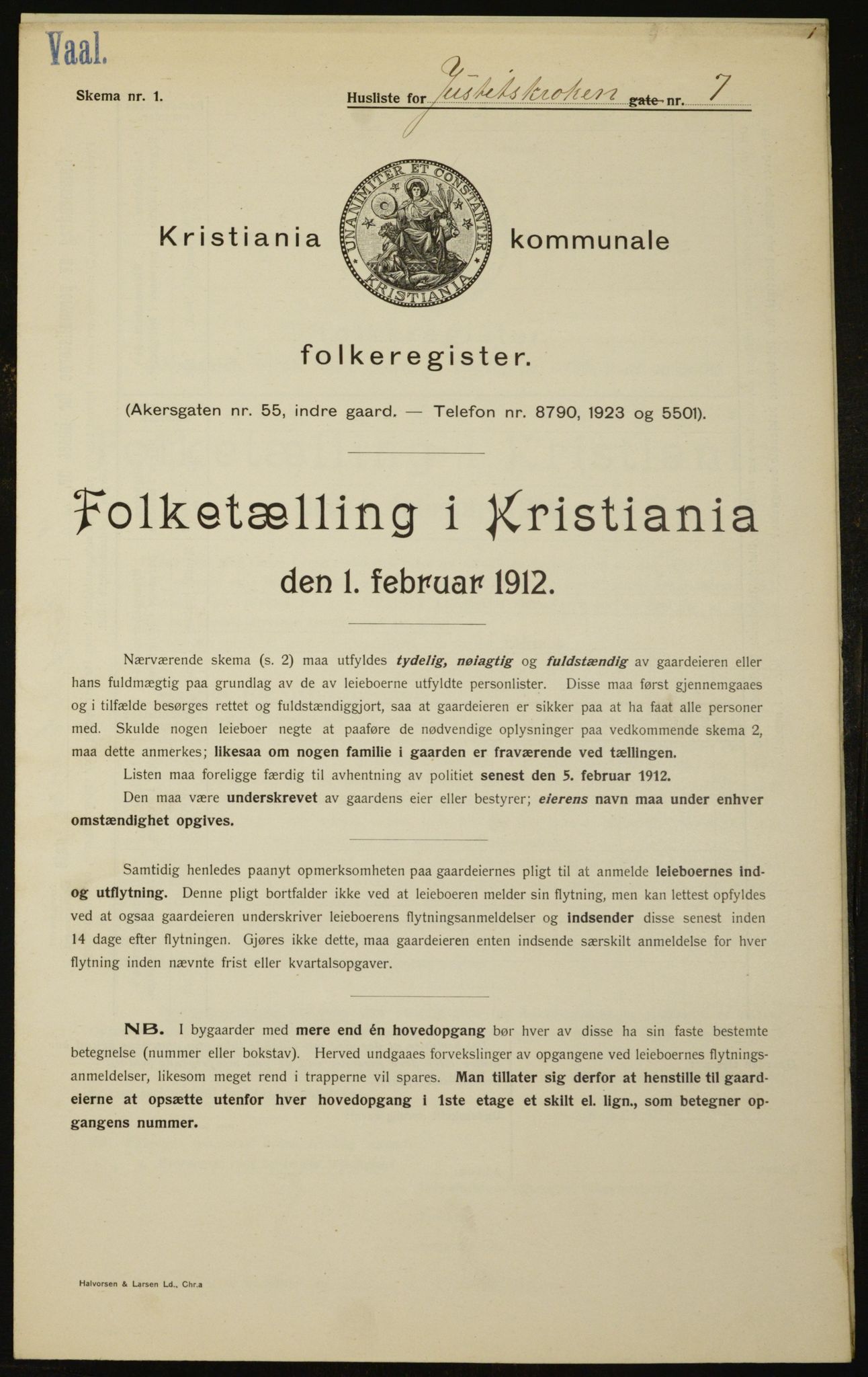 OBA, Municipal Census 1912 for Kristiania, 1912, p. 48001