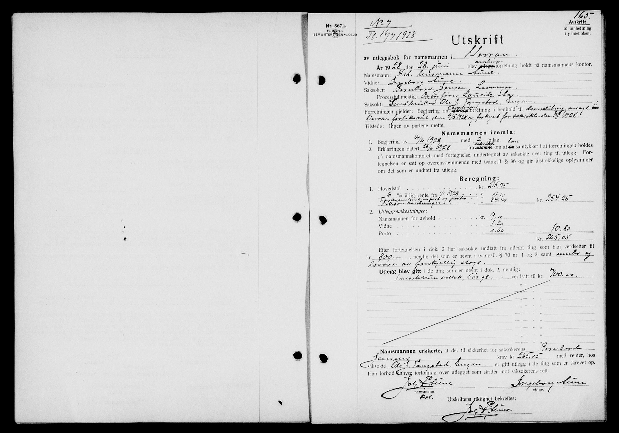 Inderøy sorenskriveri, SAT/A-4147/1/2/2C/L0065: Mortgage book no. 51, 1928-1928, Deed date: 16.07.1928